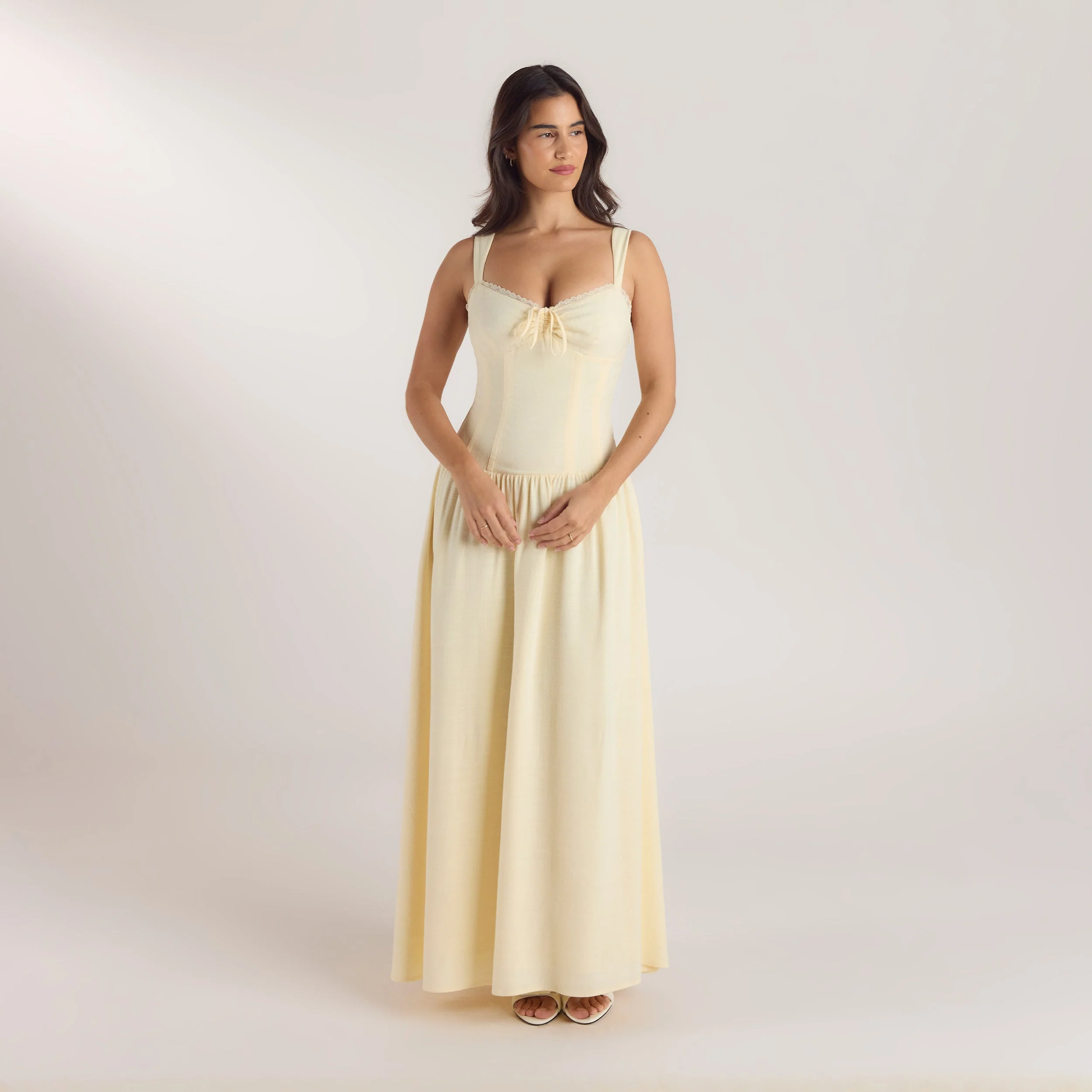 Drop-Waist Maxi Dress - Lemon - Image 6
