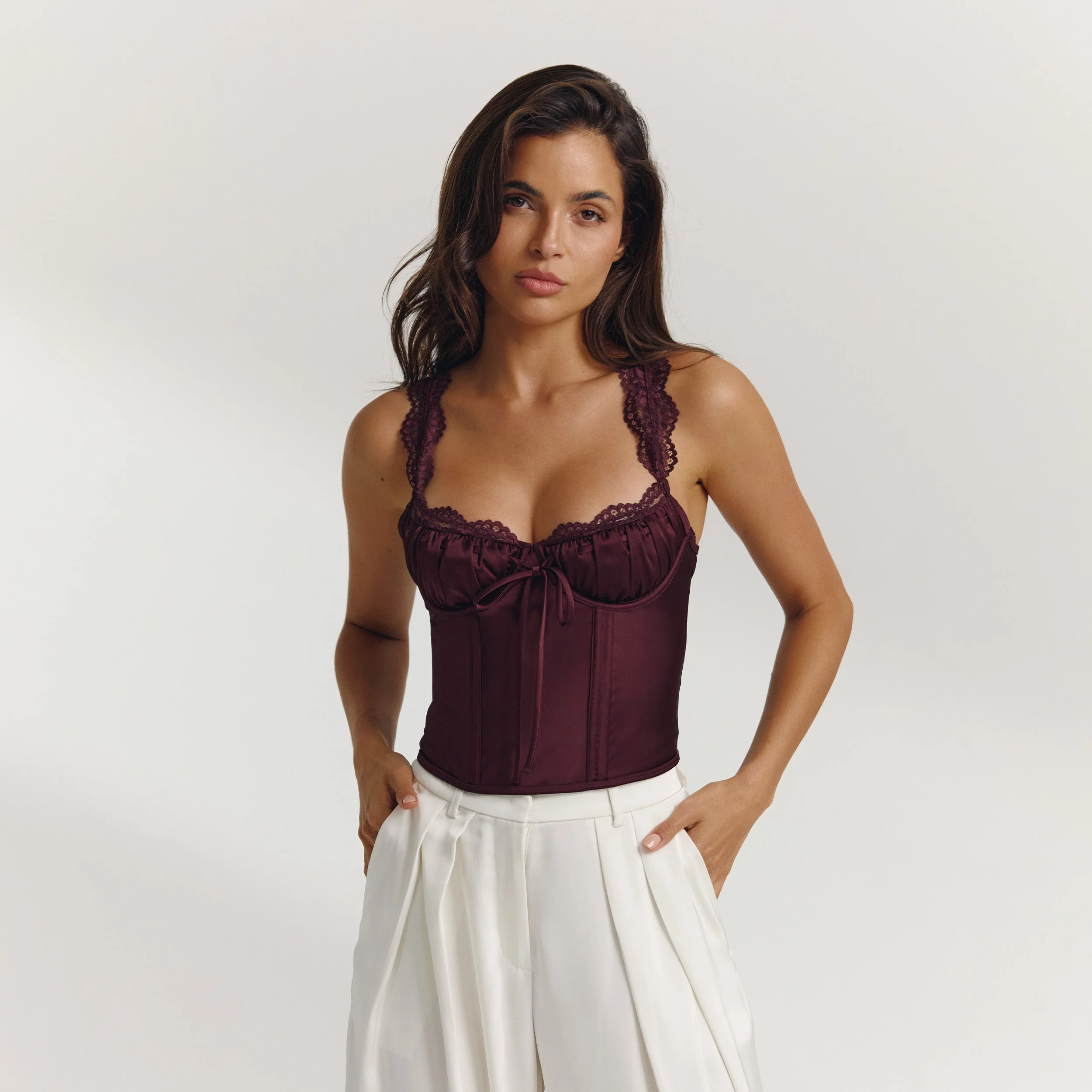 Eledora Corset Top - Plum - Image 2