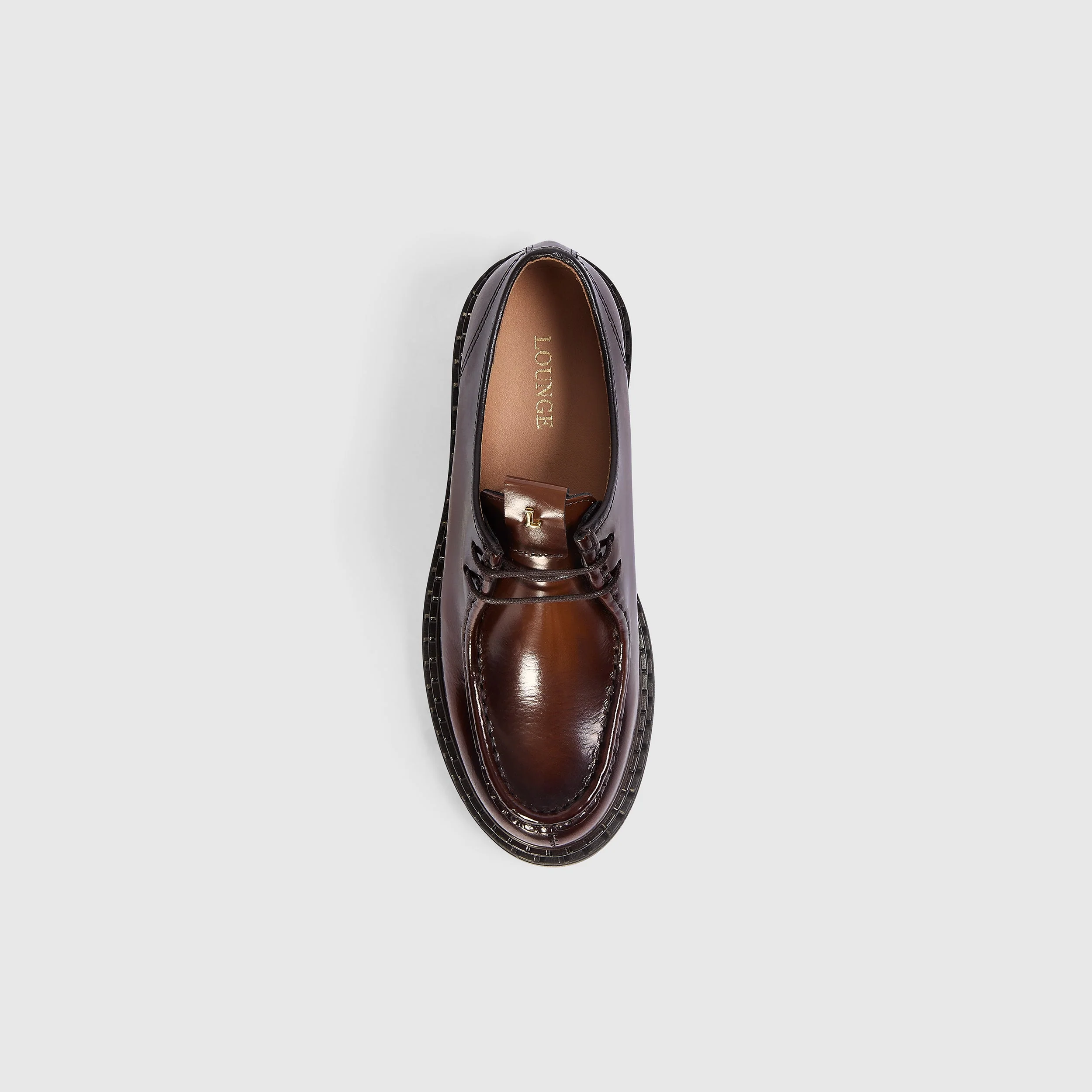 Etta Lace-Up Chunky Loafers - Tan - Image 3