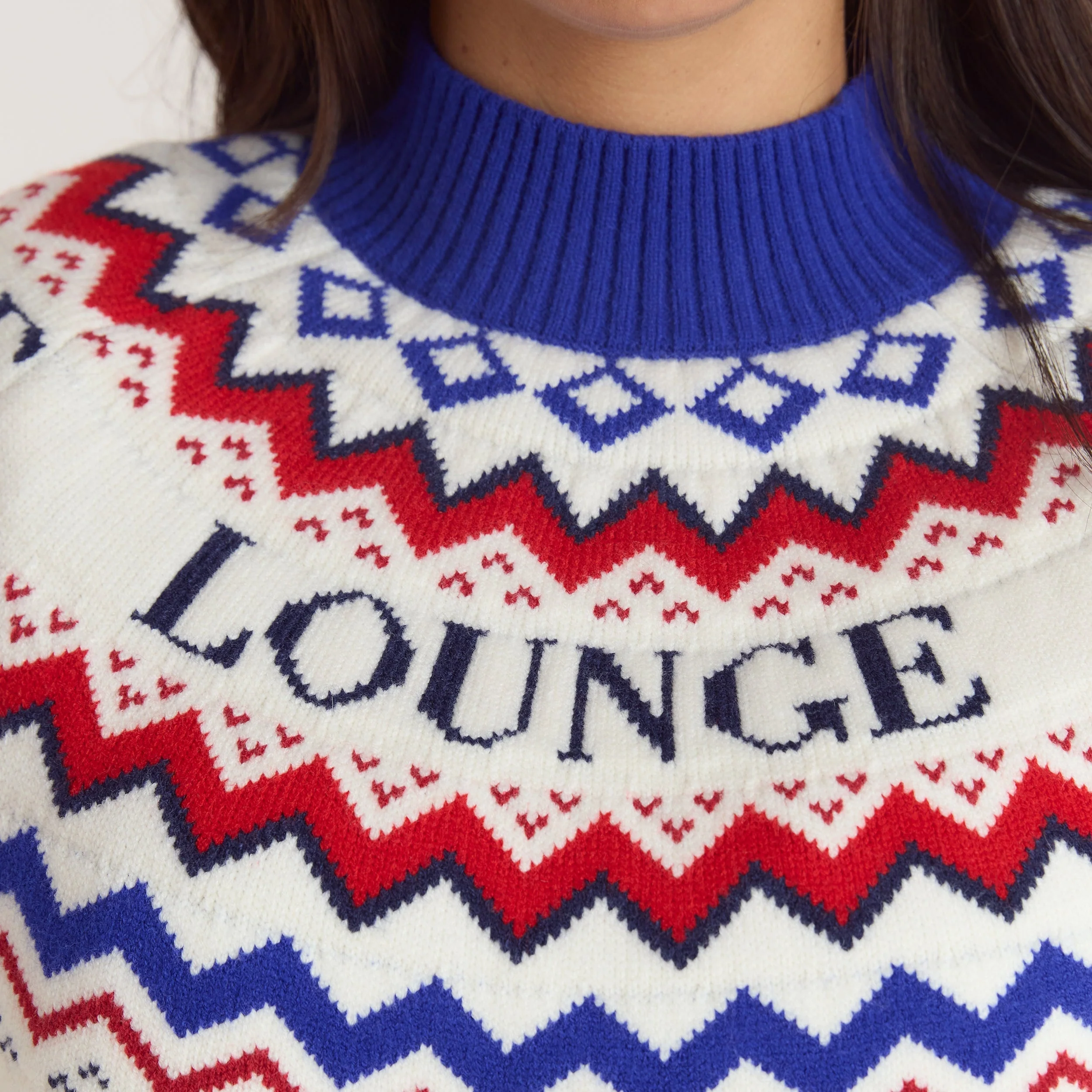 Fairisle Knitted Jumper - Cream/Red - Image 4