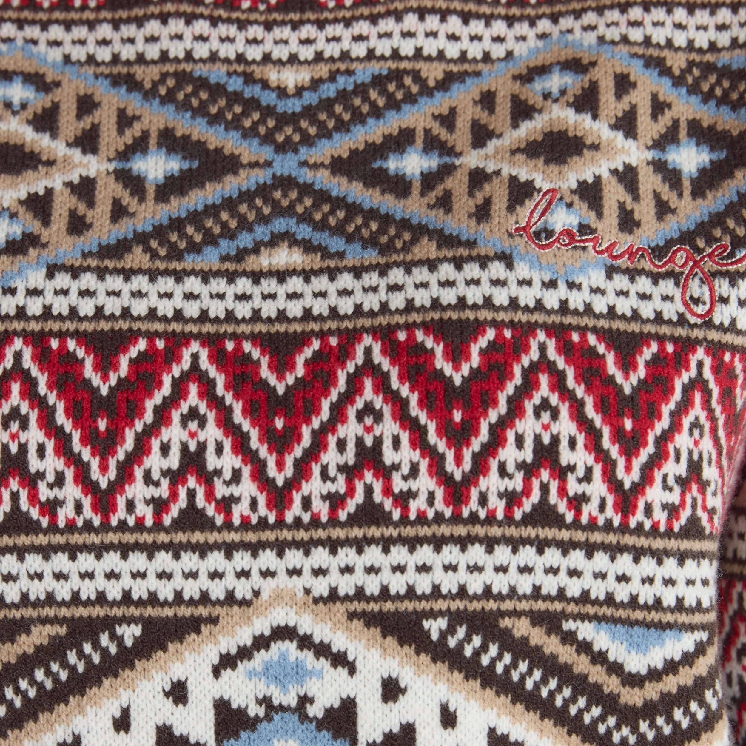 Fairisle Knitted Jumper - Brown/Red - Image 5