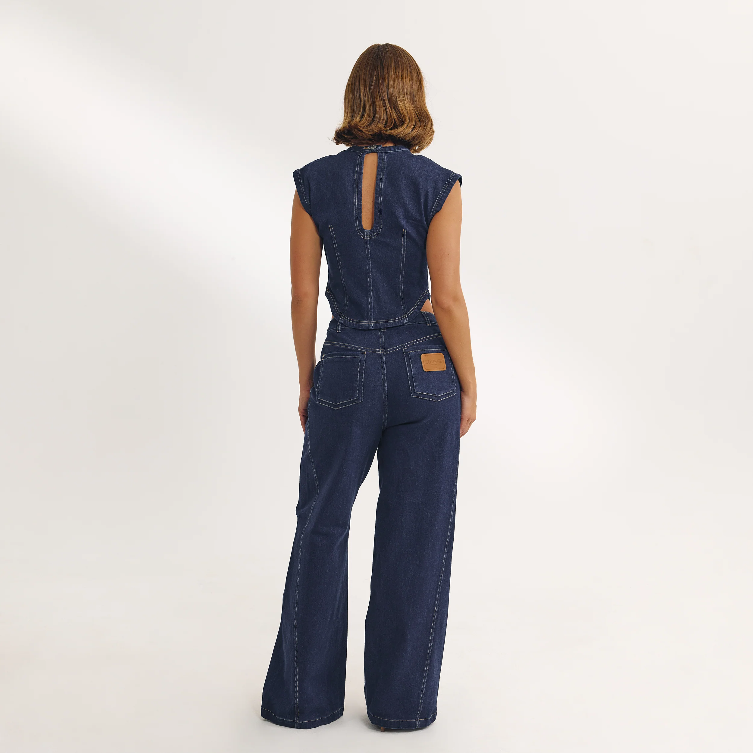 Fitted Denim Top - Indigo Blue - Image 7