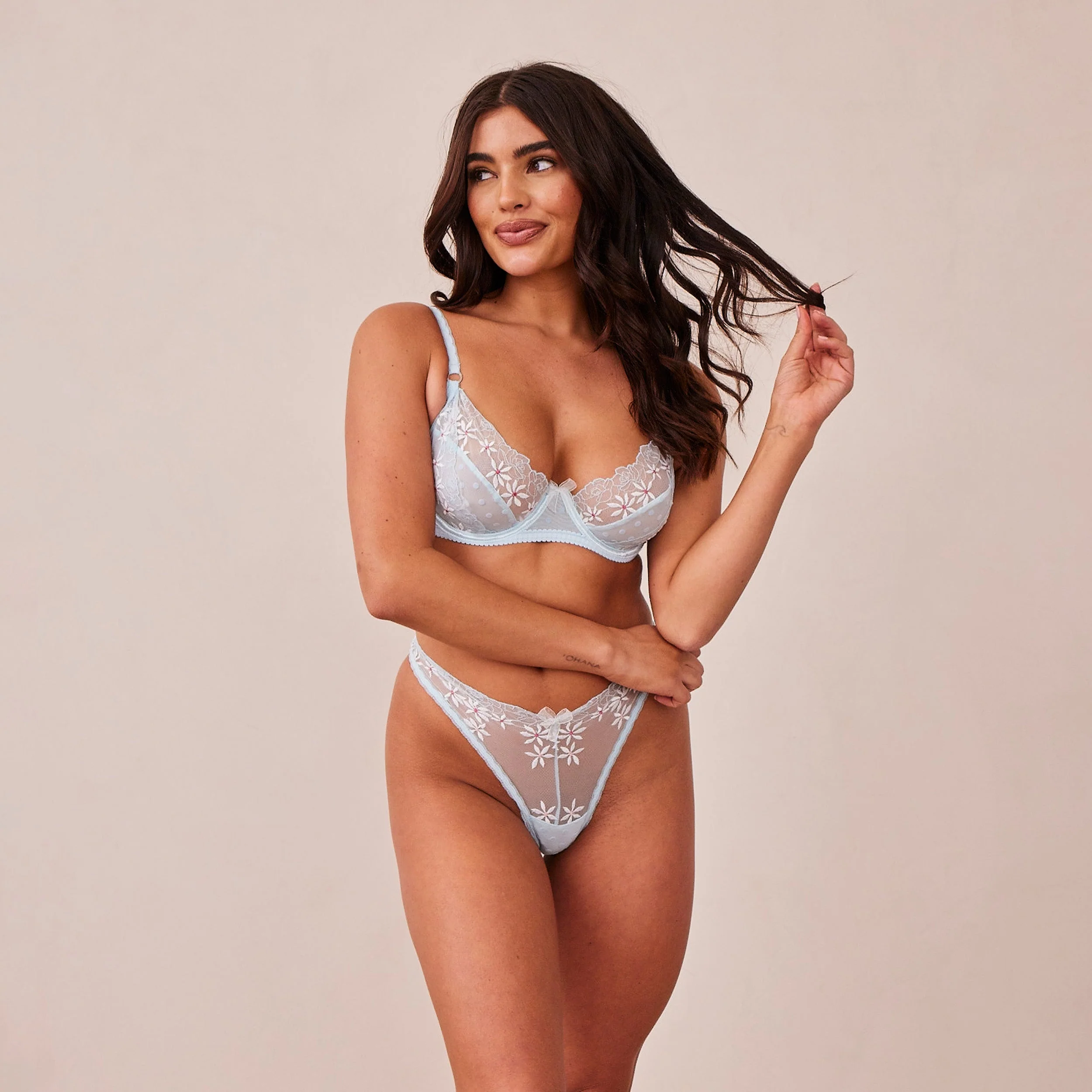 Fleur Balcony Bra  - Blue - Image 11