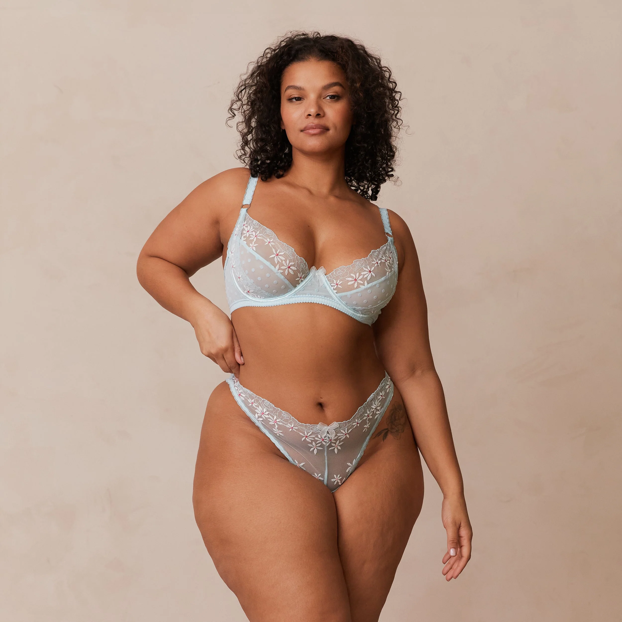 Fleur Balcony Bra  - Blue - Image 13