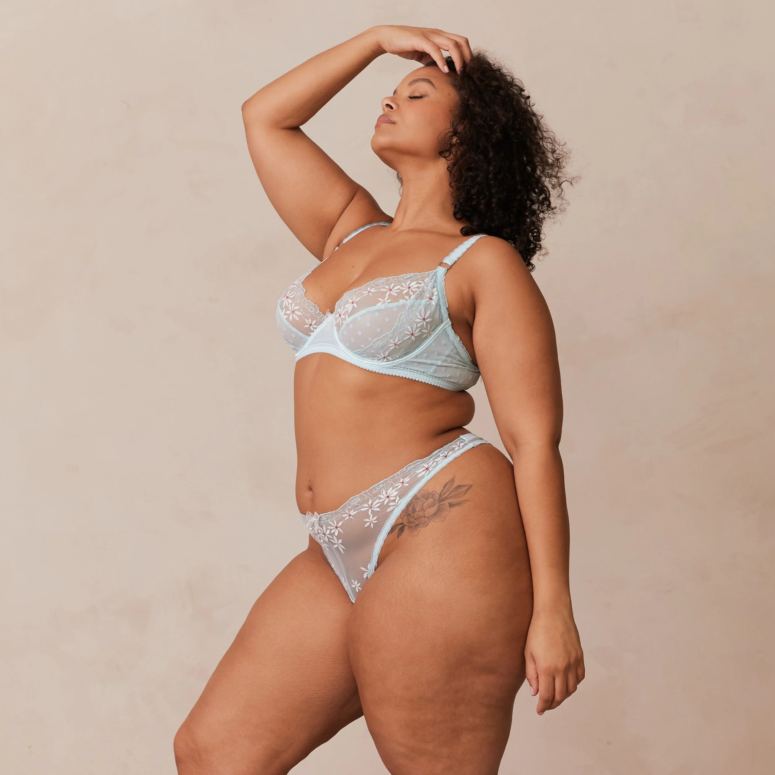 Fleur Balcony Bra  - Blue - Image 17