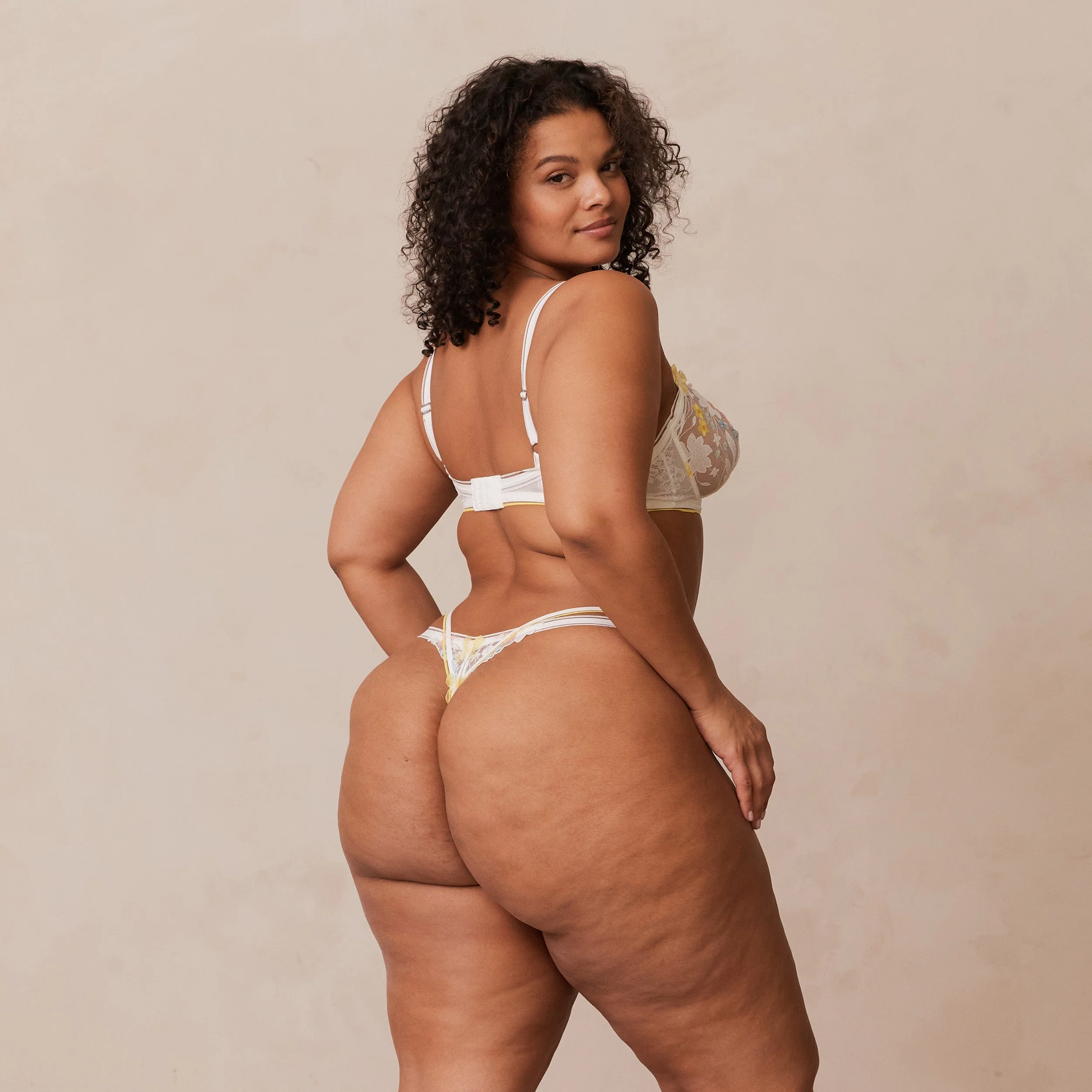 Fleur Balcony Bra - White & Yellow - Image 8