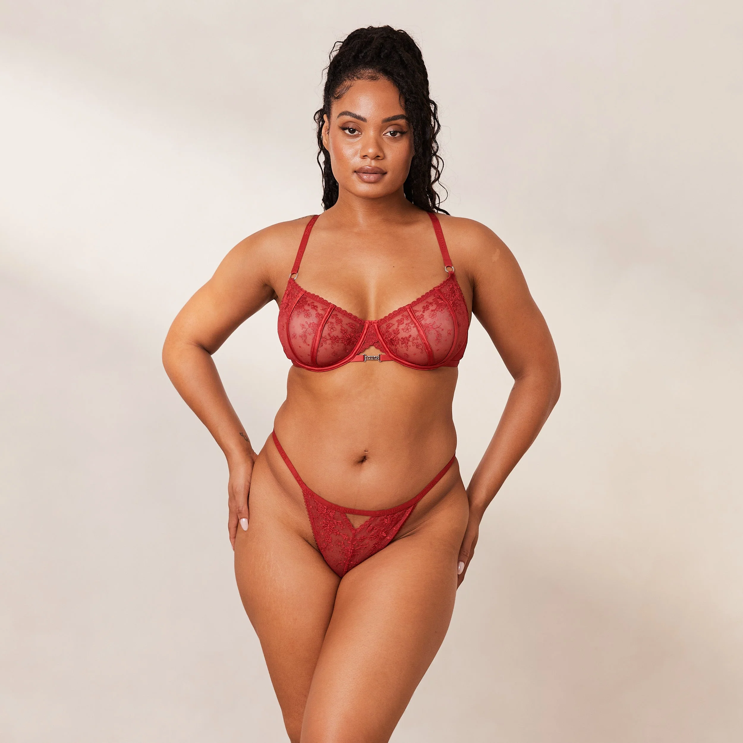 Flirt Balcony Bra  - Maroon - Image 19
