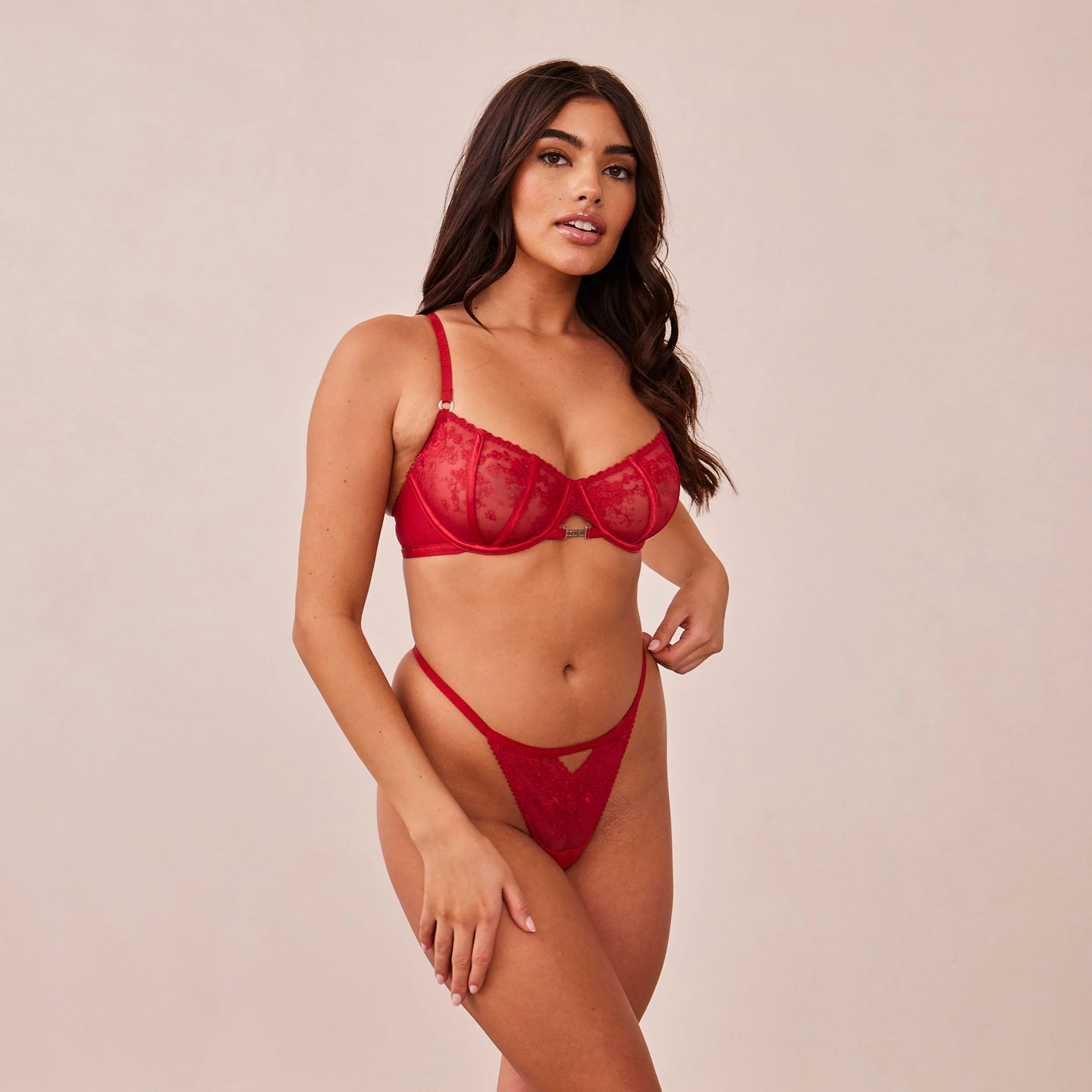 Flirt Balcony Bra  - Maroon - Image 6