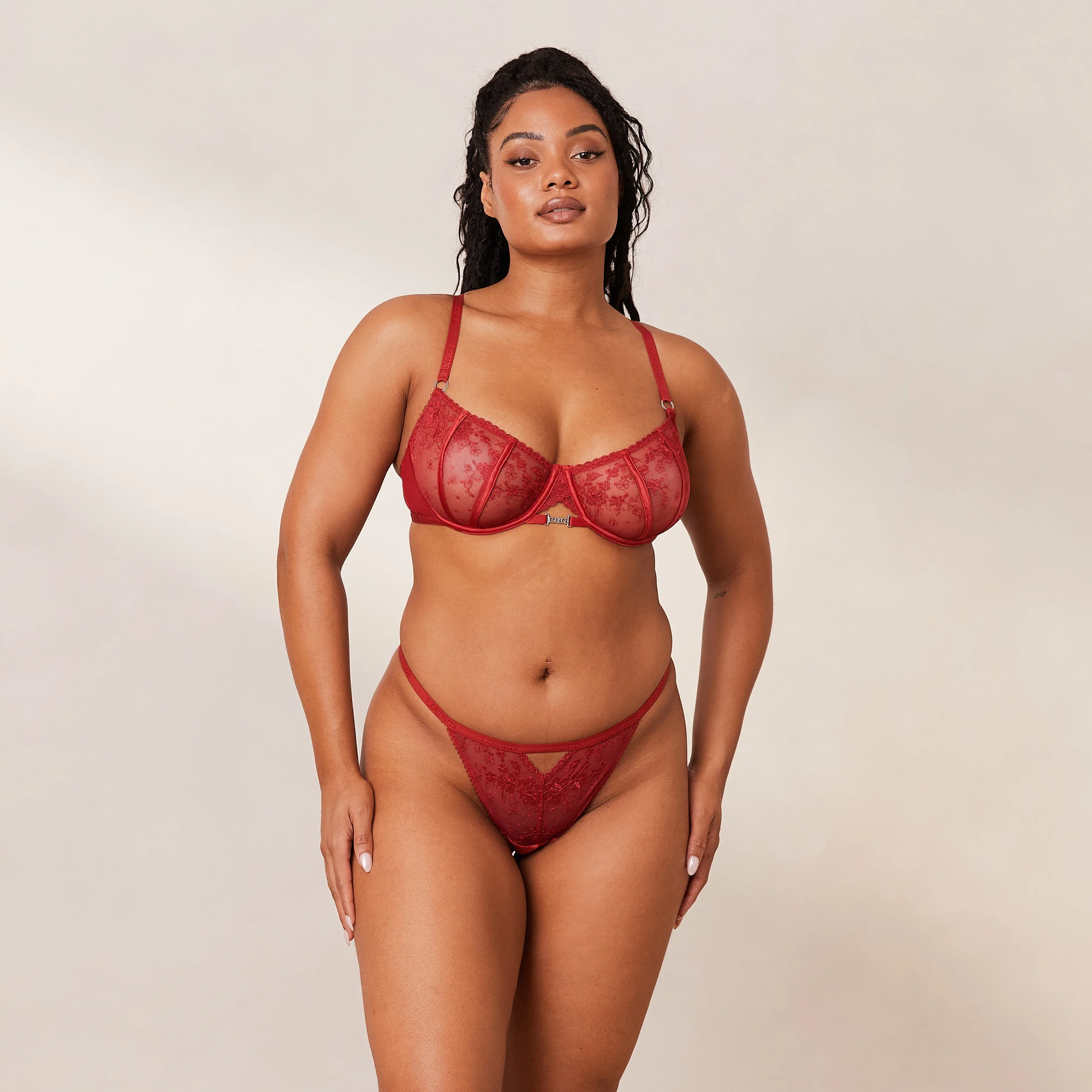 Flirt Balcony Bra  - Maroon - Image 7