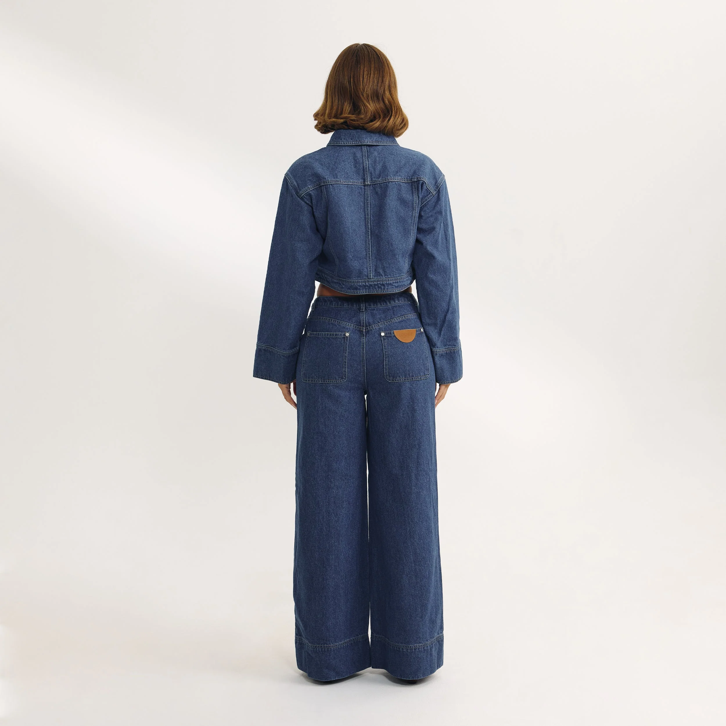 High-Waisted Wide-Leg Jeans - Blue - Image 5