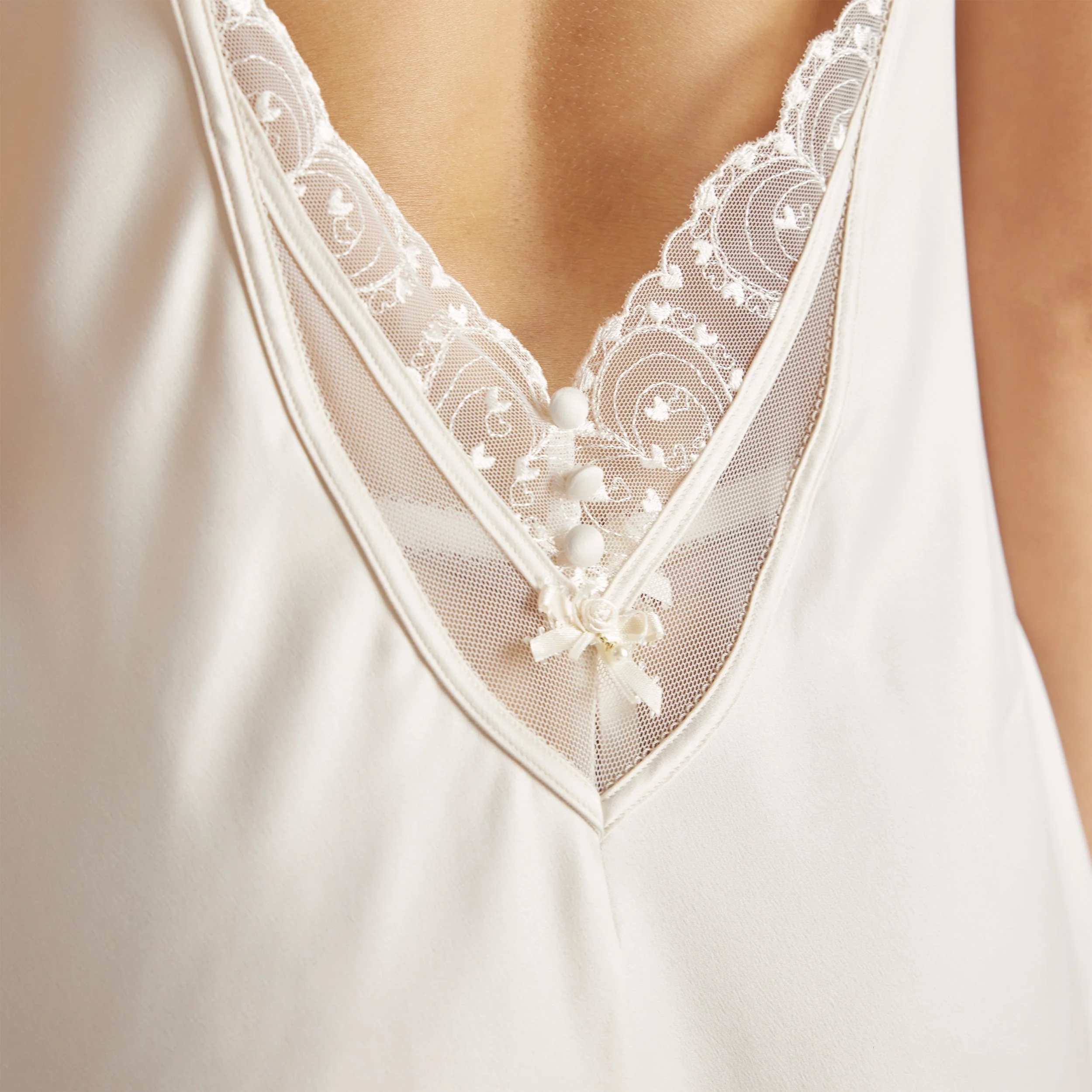Isabella Slip Dress - Ivory - Image 3