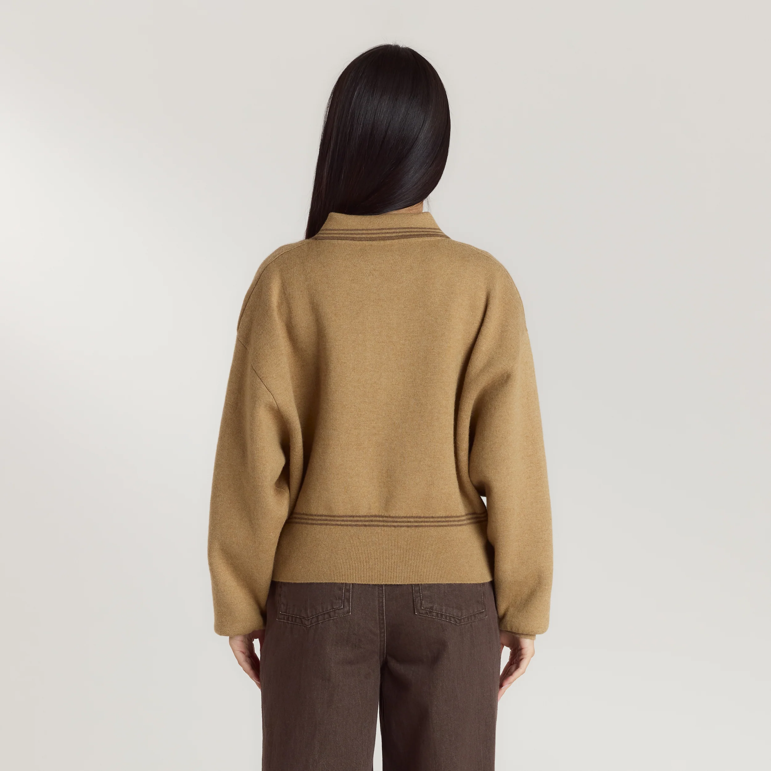 Knitted Jacket - Tan - Image 2
