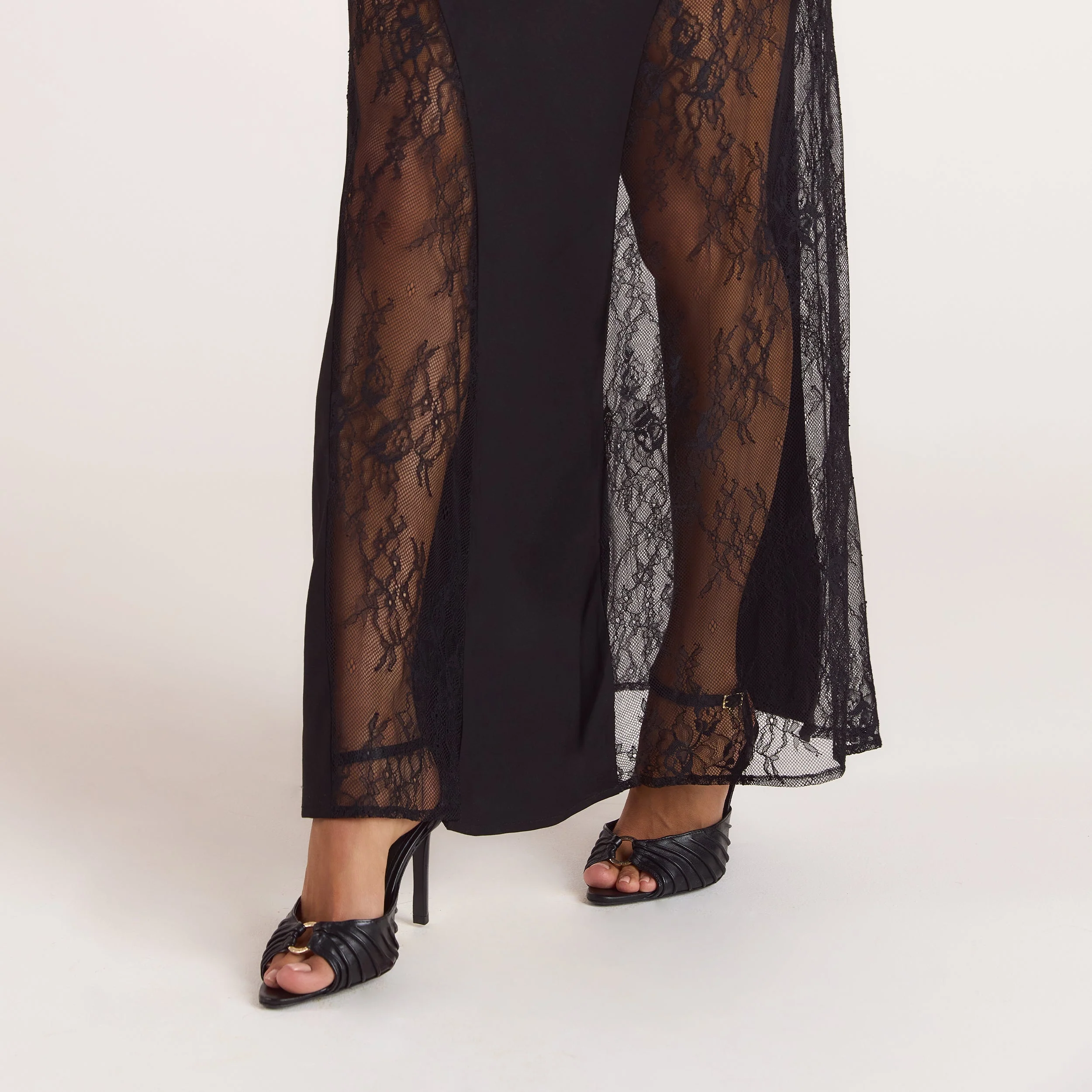 Lace Maxi Dress - Black - Image 3