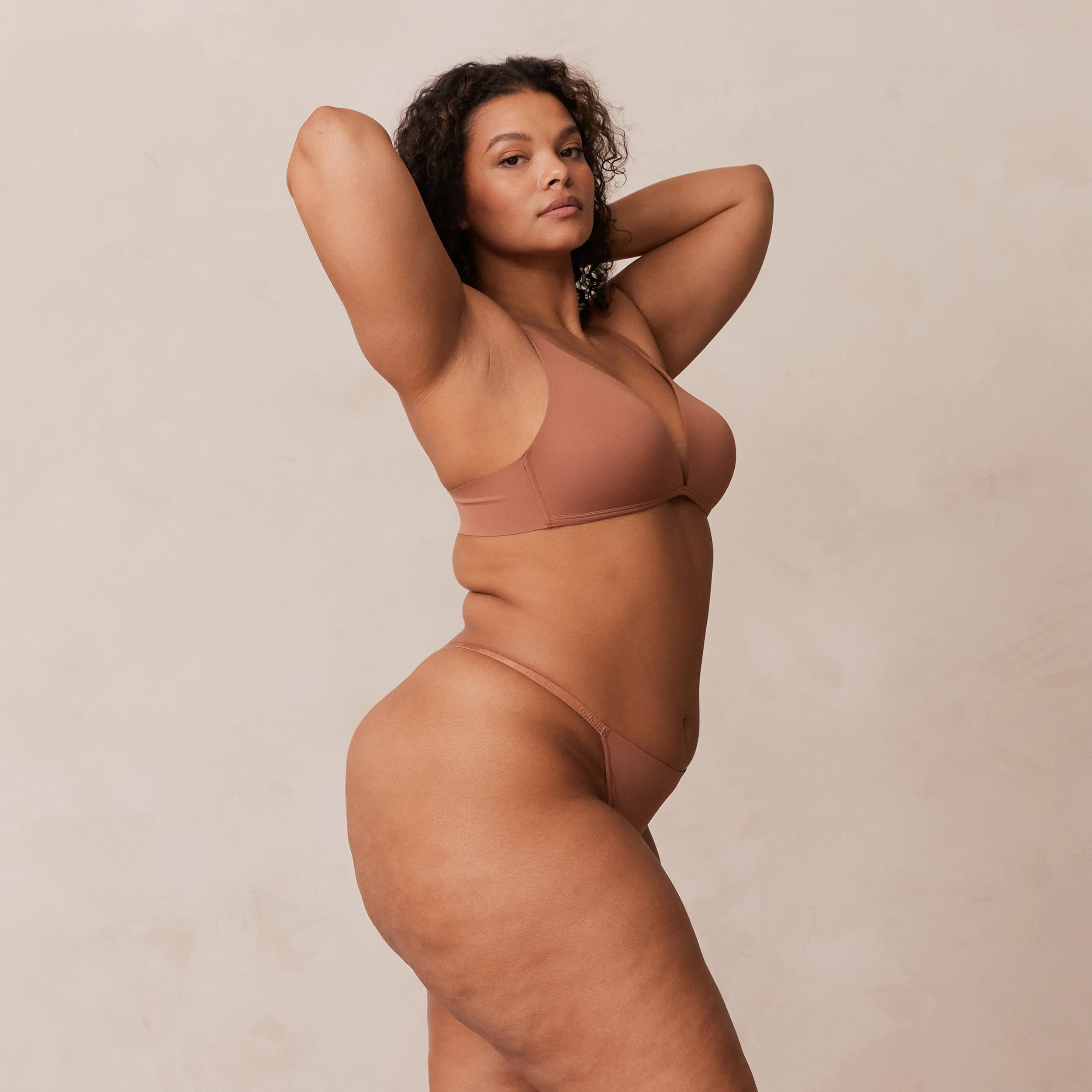 Light Non-wire Plunge T-shirt Bra  - Mocha - Image 11