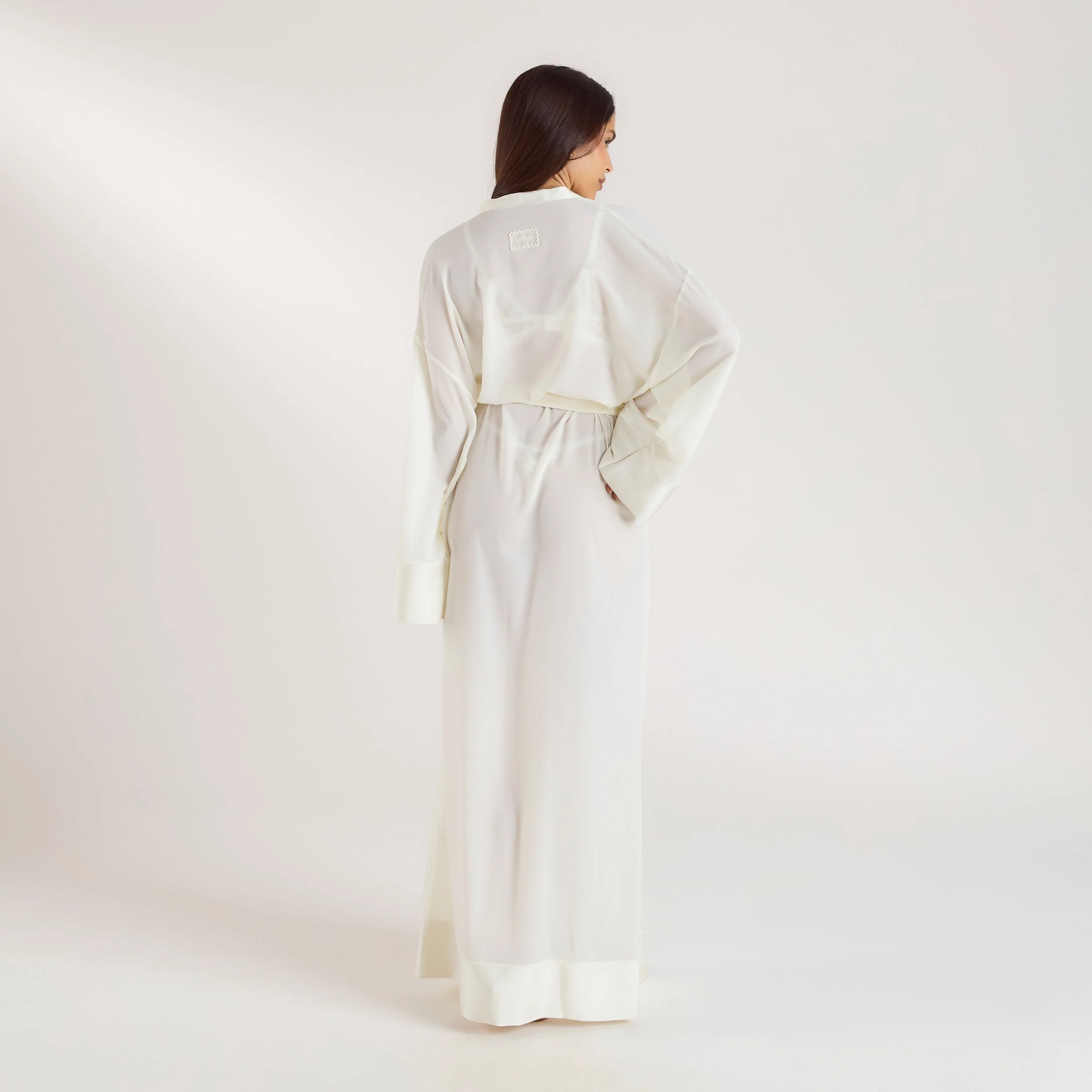 Chiffon Maxi Robe - Cream - Image 3