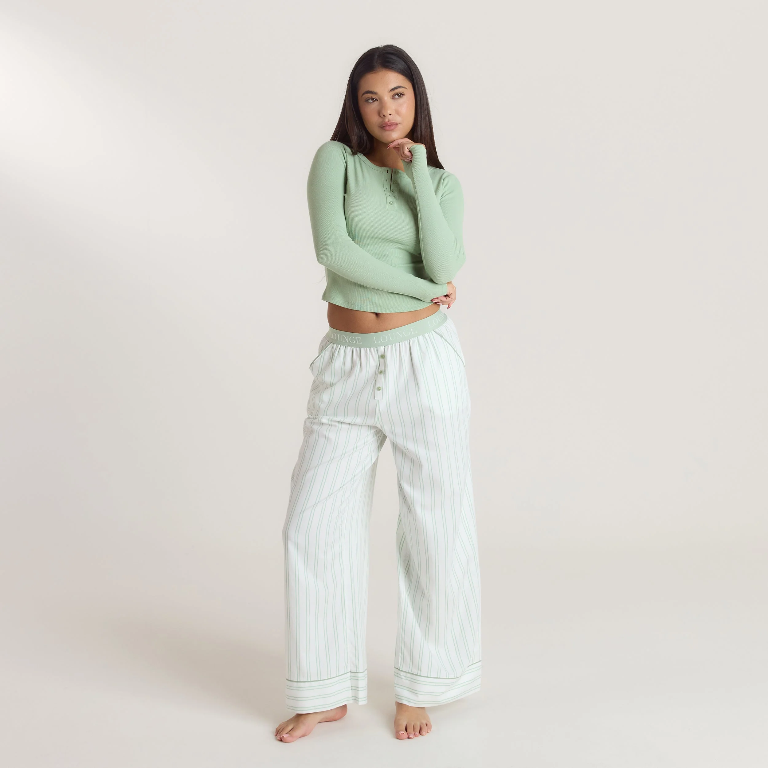 Mistletoe Pajama Bottoms - Sage - Image 3