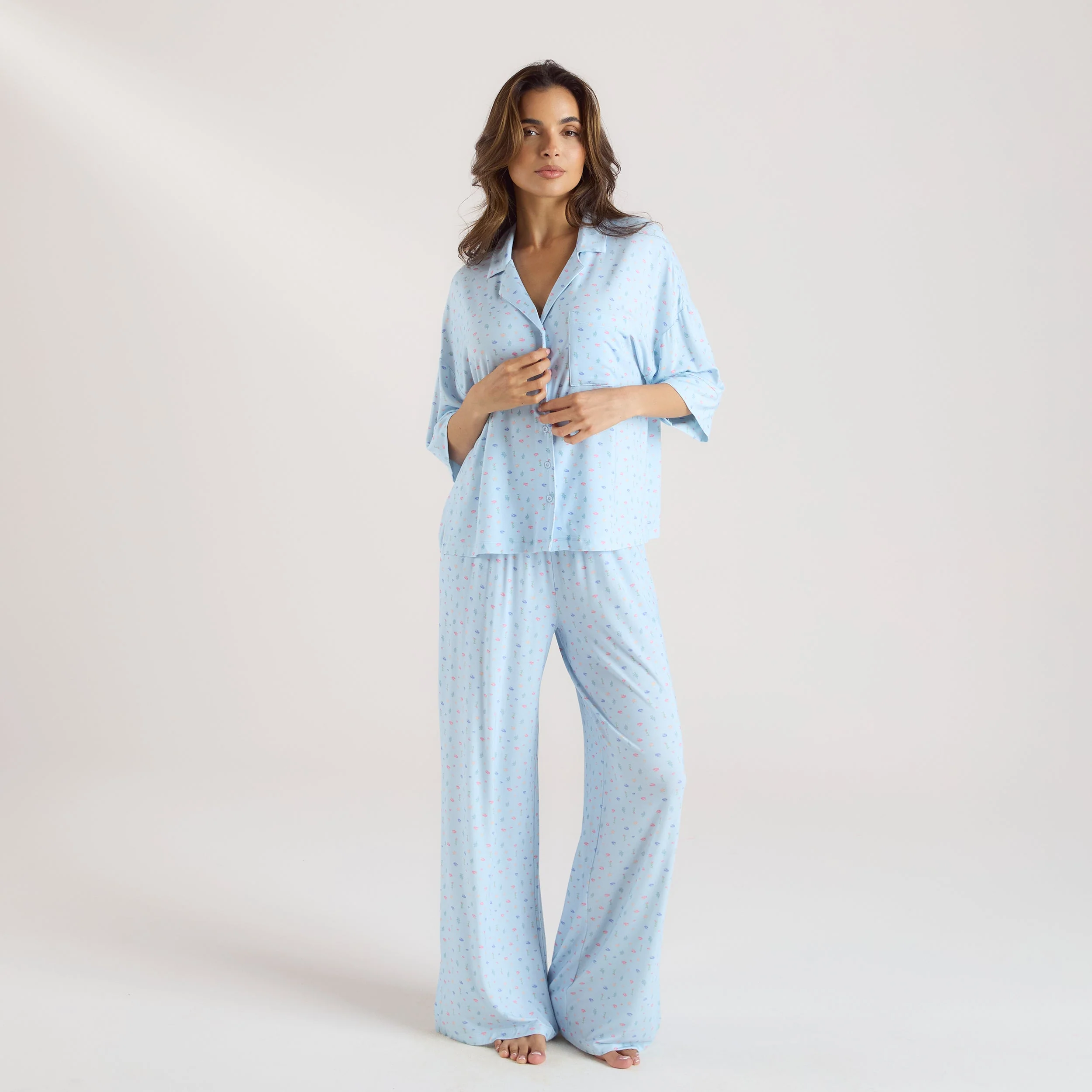Modal Pajama Pants - Blue Floral
