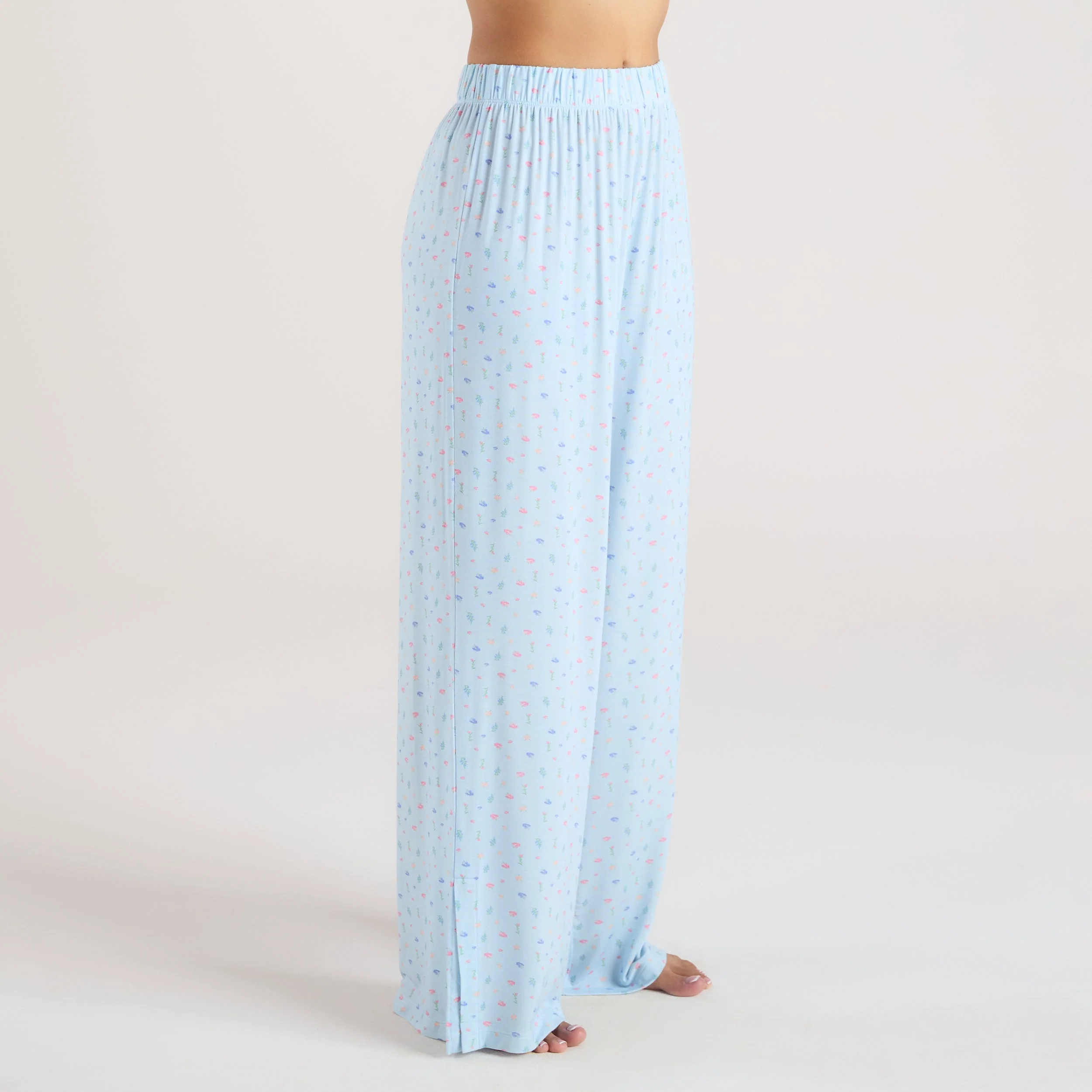 Modal Pajama Pants - Blue Floral - Image 2