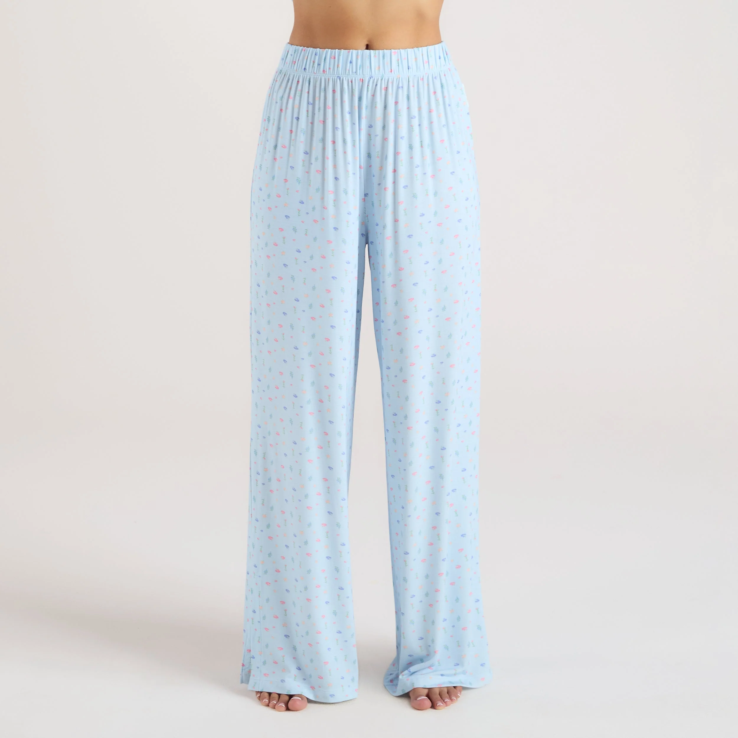 Modal Pajama Pants - Blue Floral - Image 4