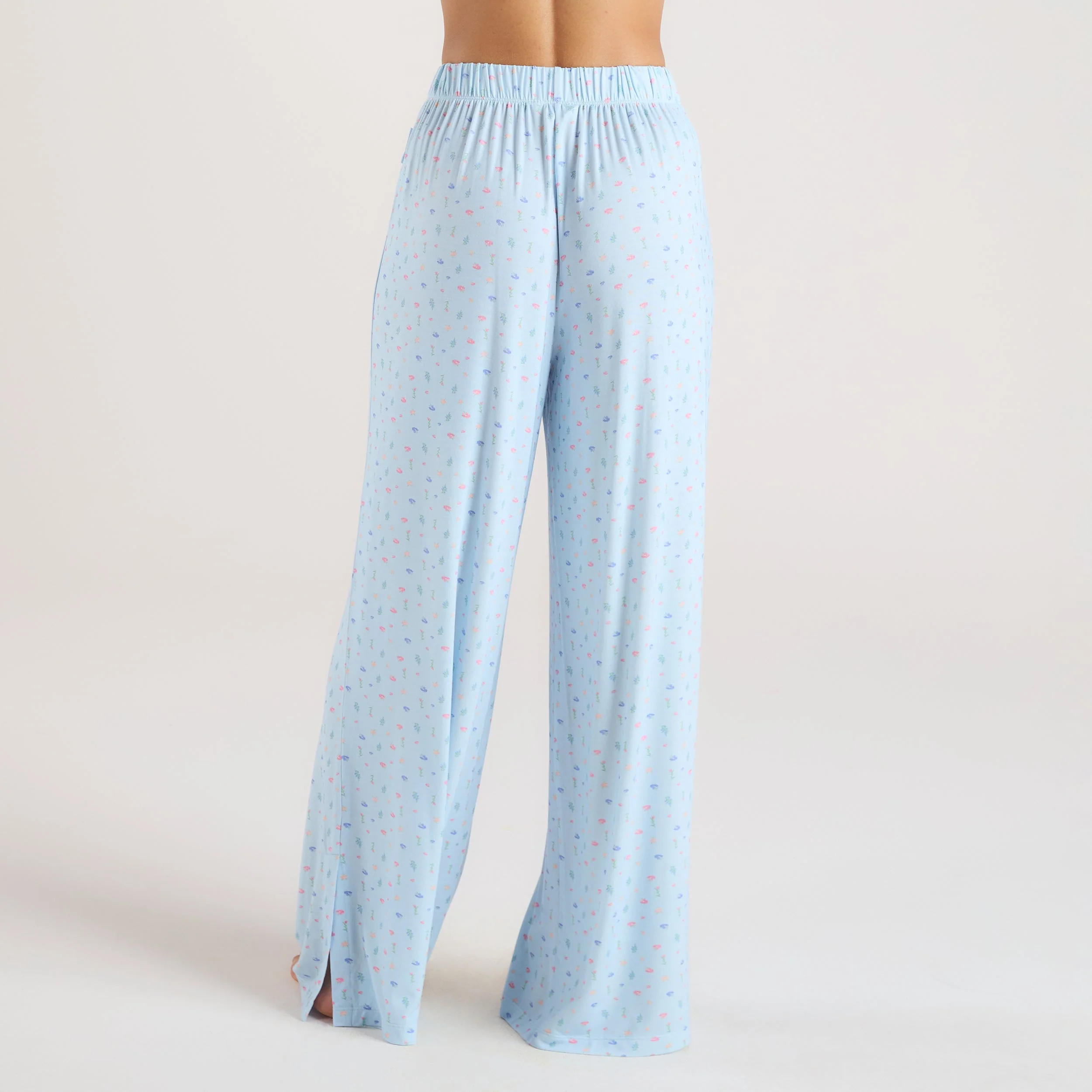 Modal Pajama Pants - Blue Floral - Image 5