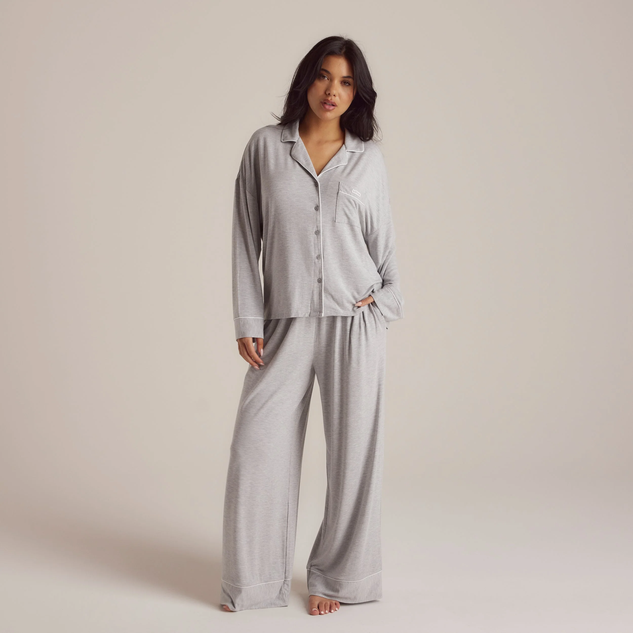 Modal Pajama Pants - Grey Marl - Image 3