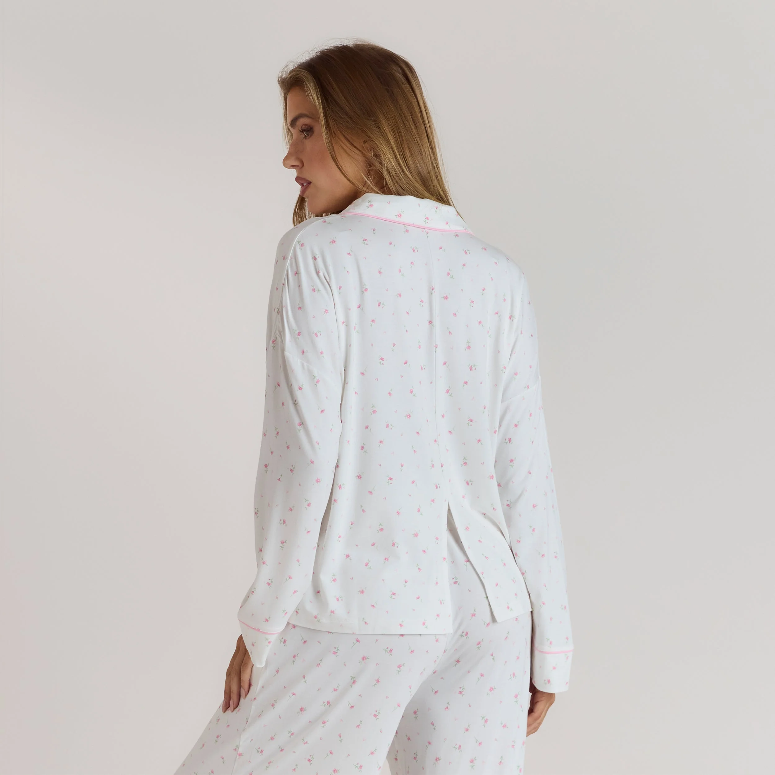 Modal Pajama Shirt - Floral Print - Image 3