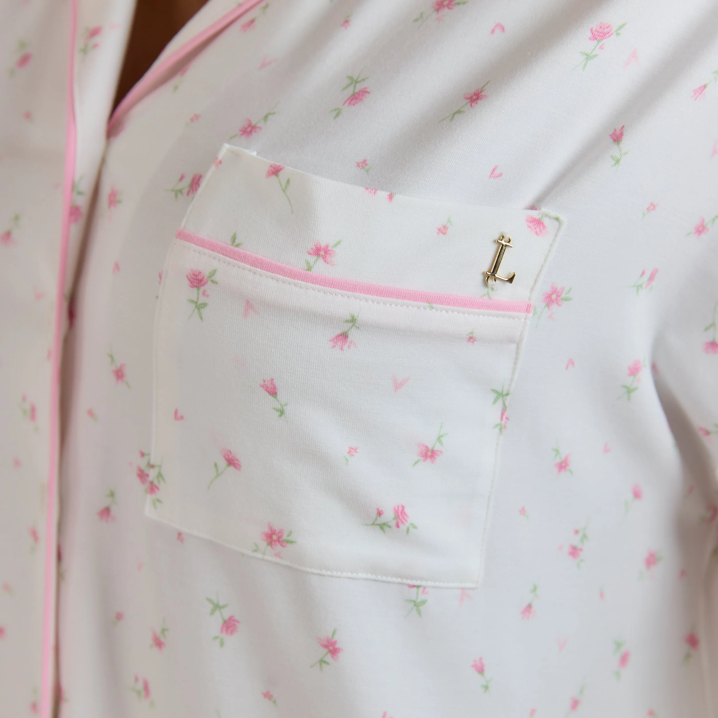 Modal Pajama Shirt - Floral Print - Image 4