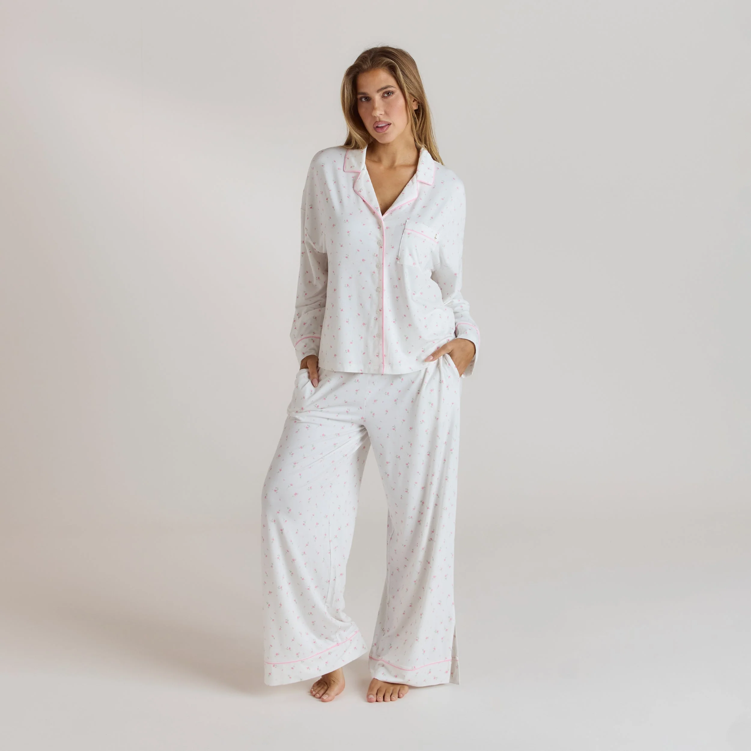 Modal Pajama Shirt - Floral Print - Image 5