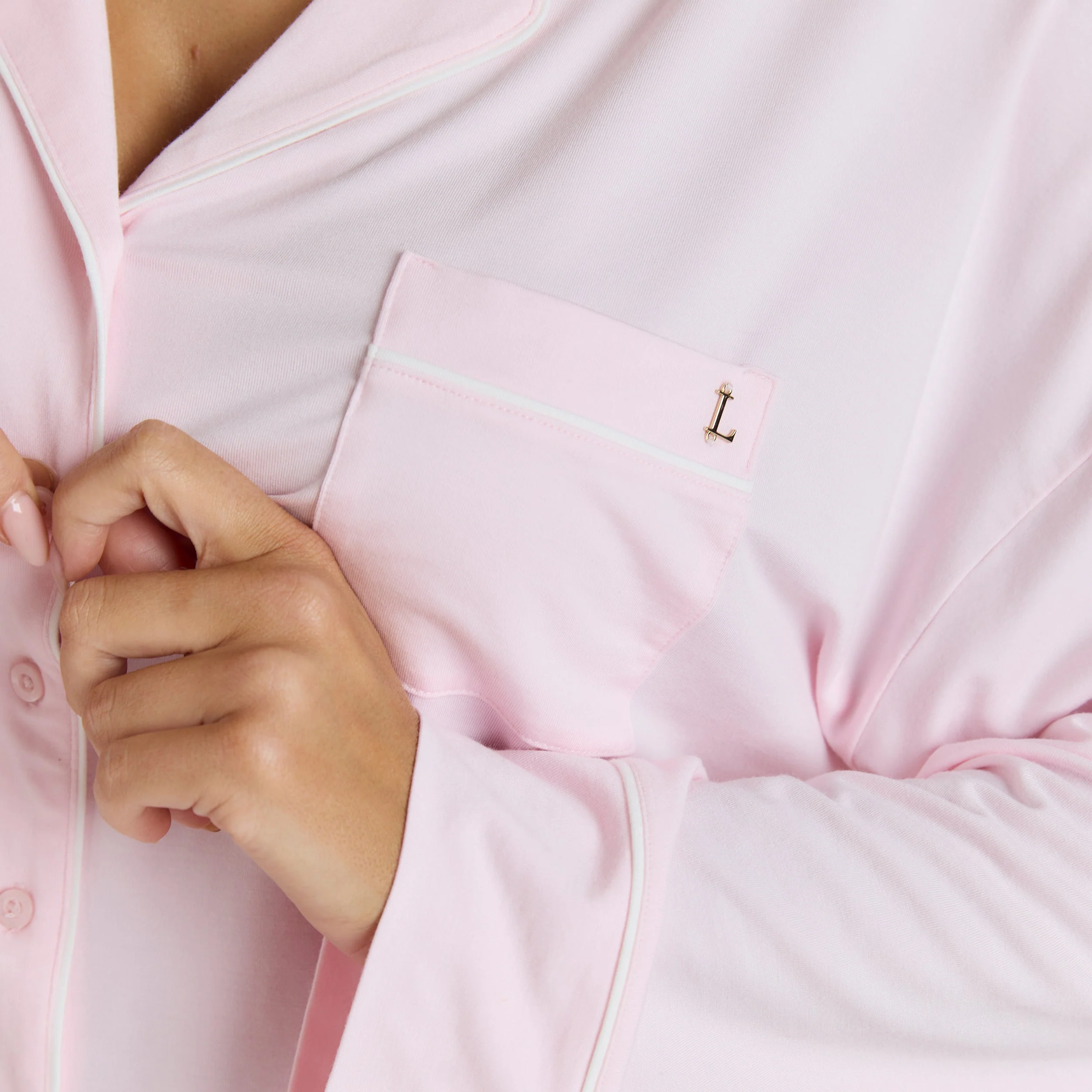 Modal Pajama Shirt - Pink - Image 4