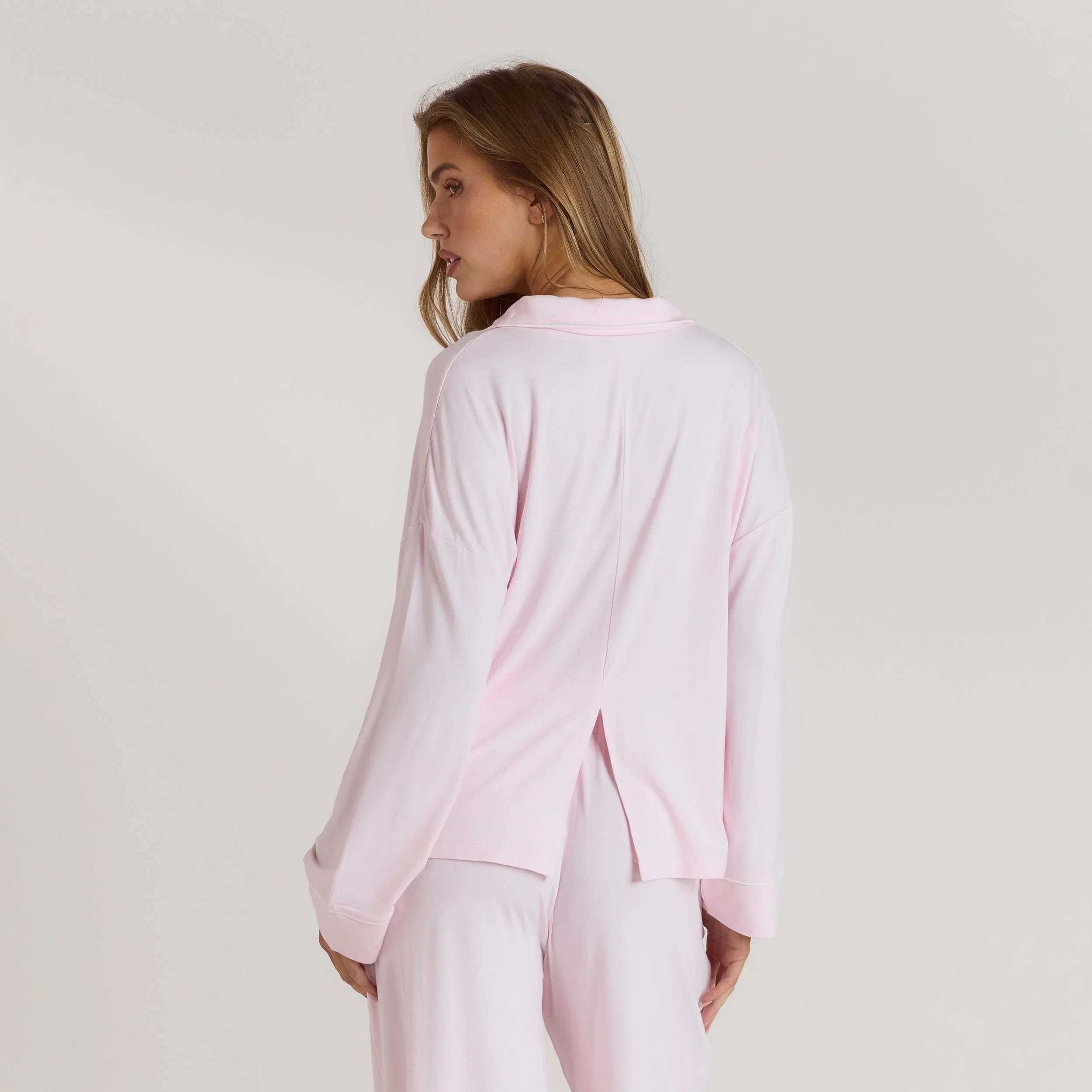 Modal Pajama Shirt - Pink - Image 5