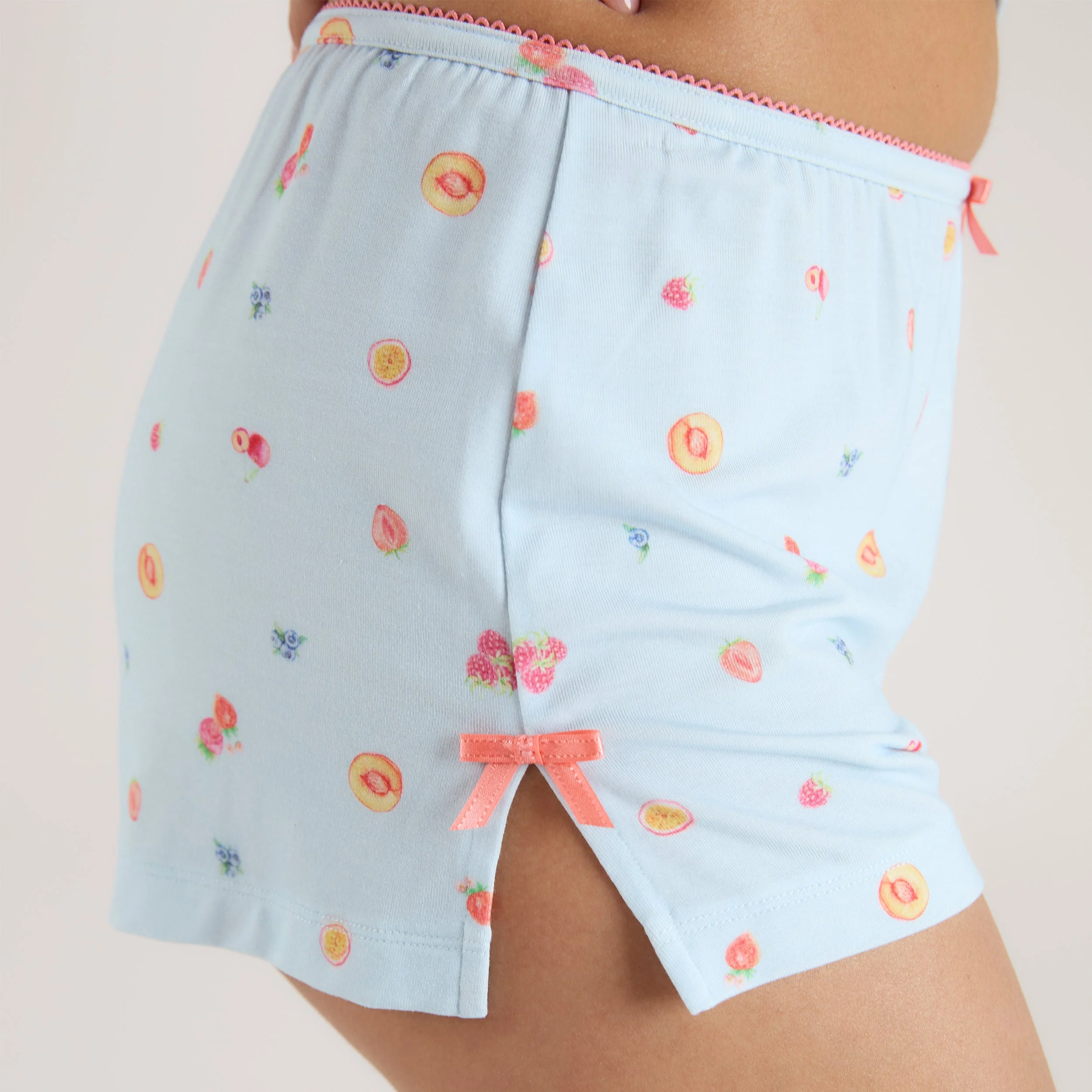 Modal Pajama Shorts - Blue Fruits - Image 3