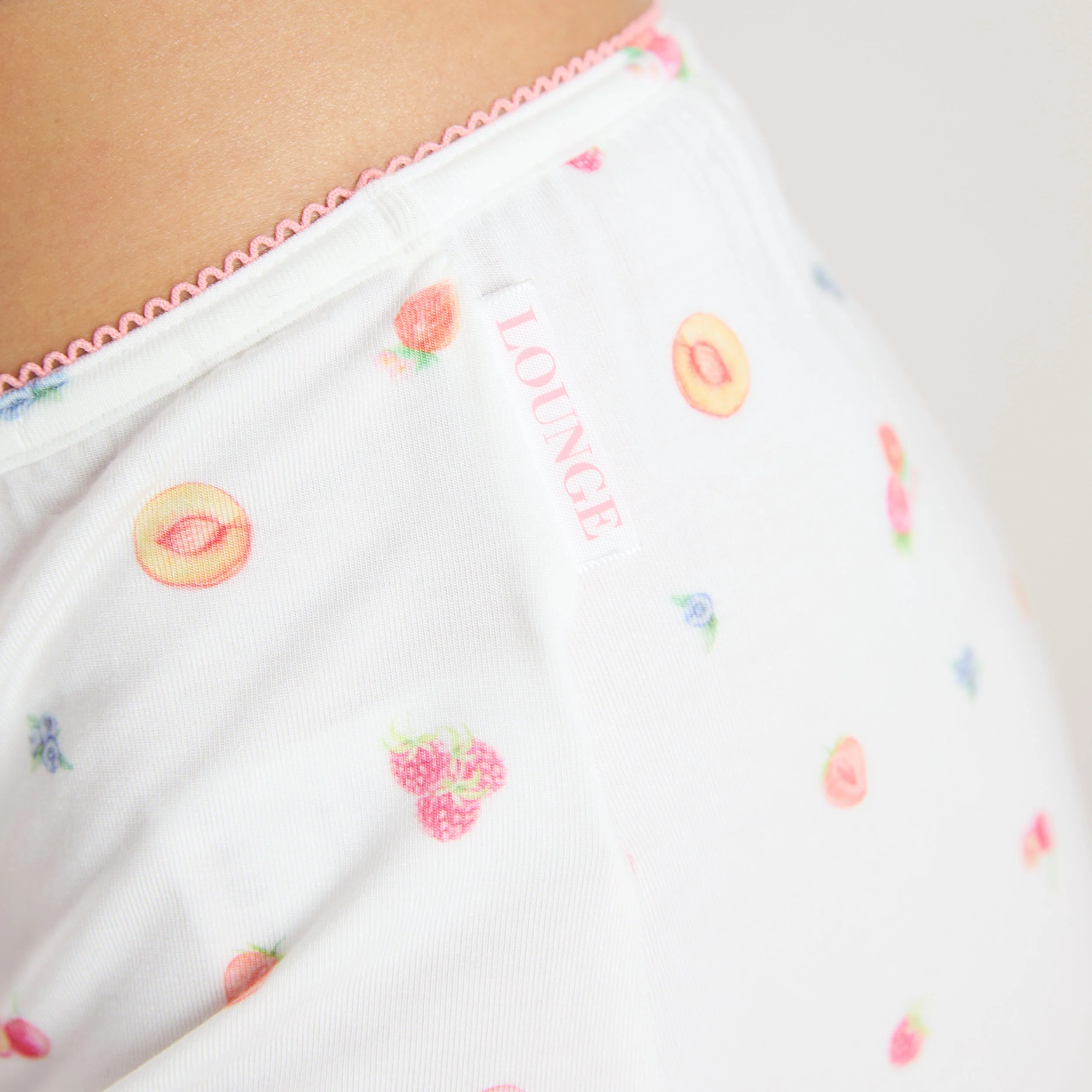 Modal Pajama Shorts - White Fruits - Image 5