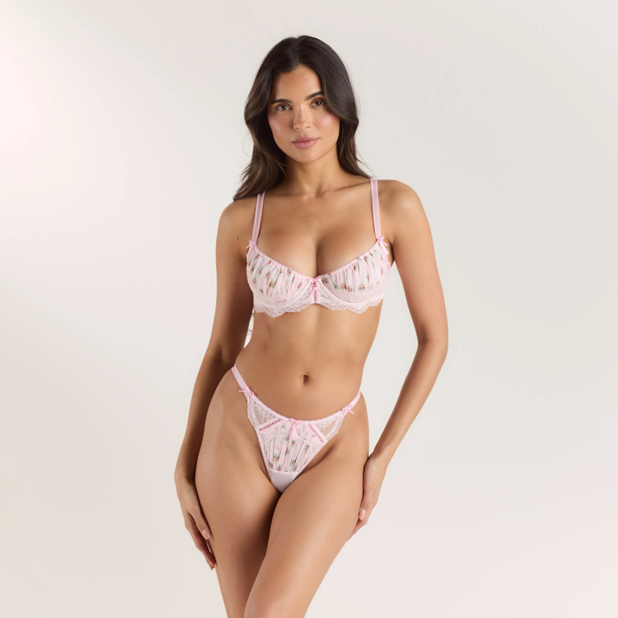 Orelia Balcony Bra - Pink Floral
