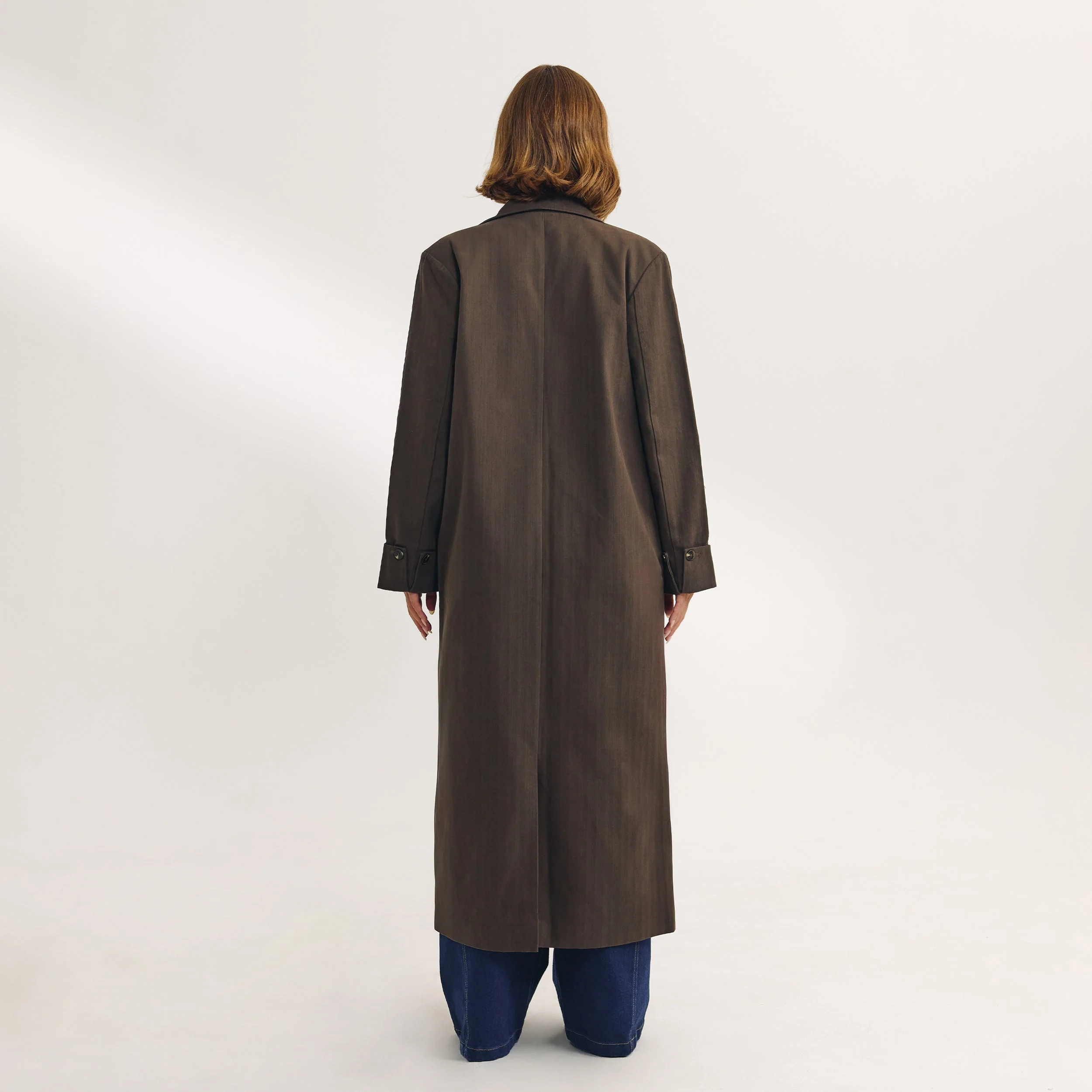 Oversized Longline Blazer - Dark Brown - Image 4