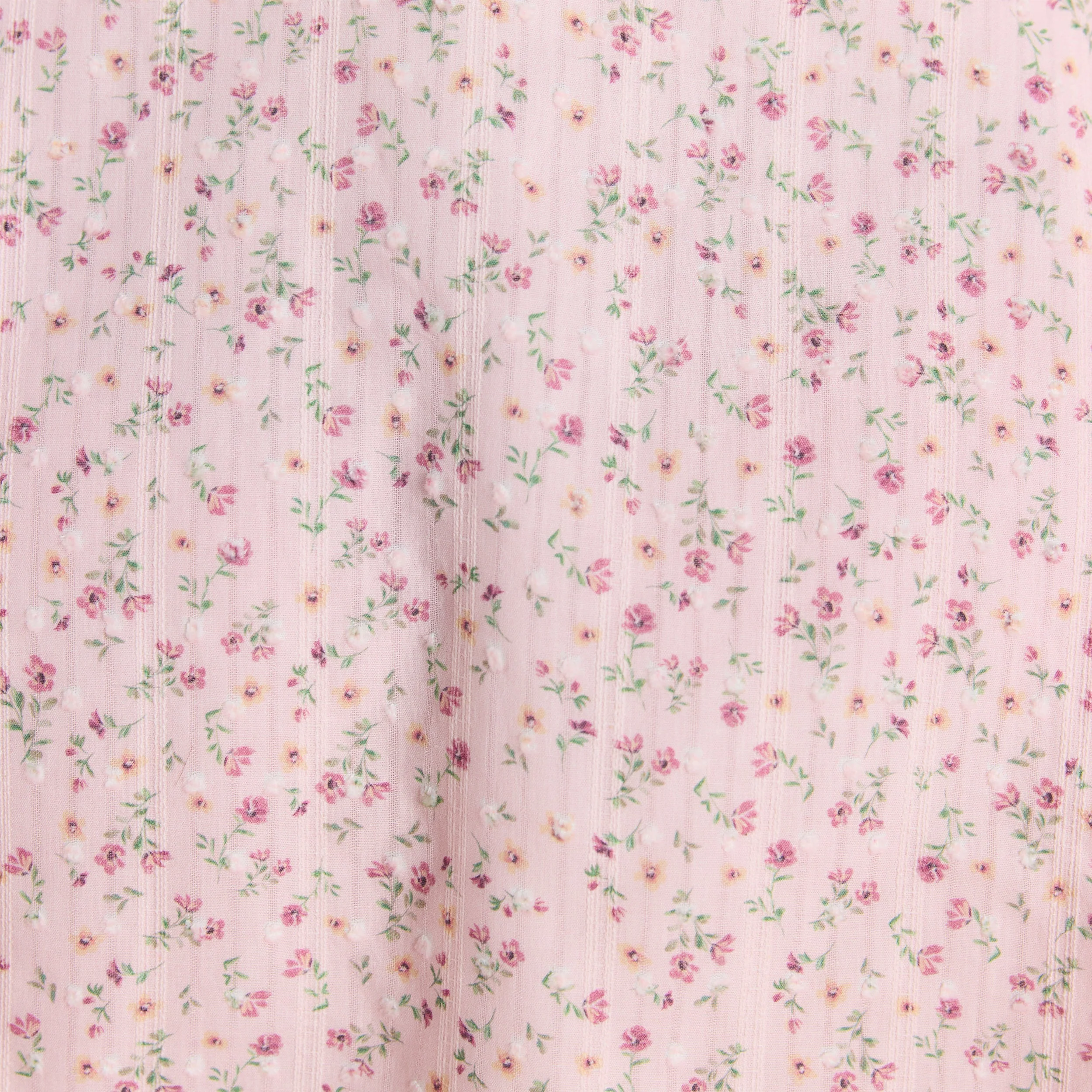 Pleat & Lace Detail Mini Dress - Pink Floral - Image 7