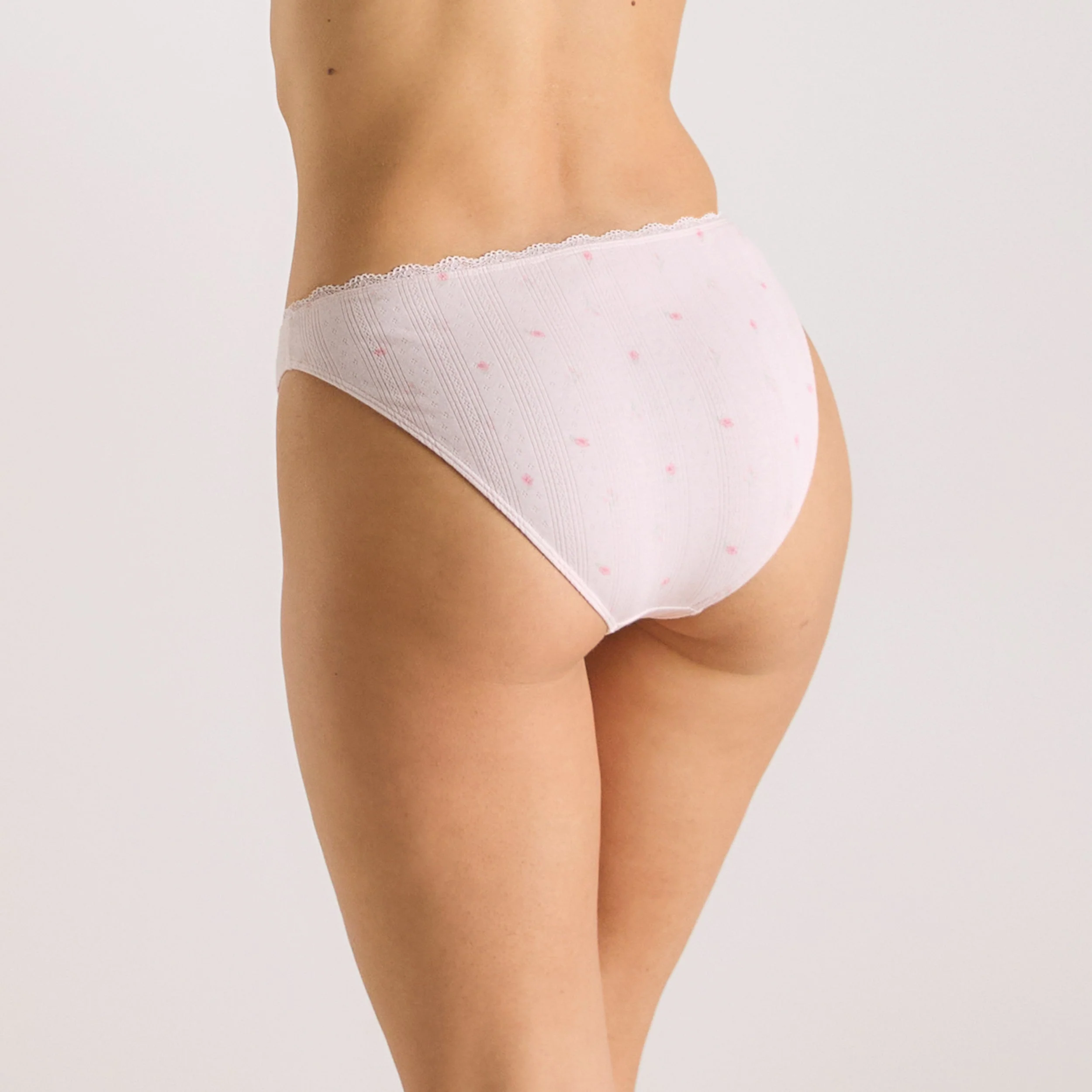 Pointelle Briefs - Pink Floral - Image 2