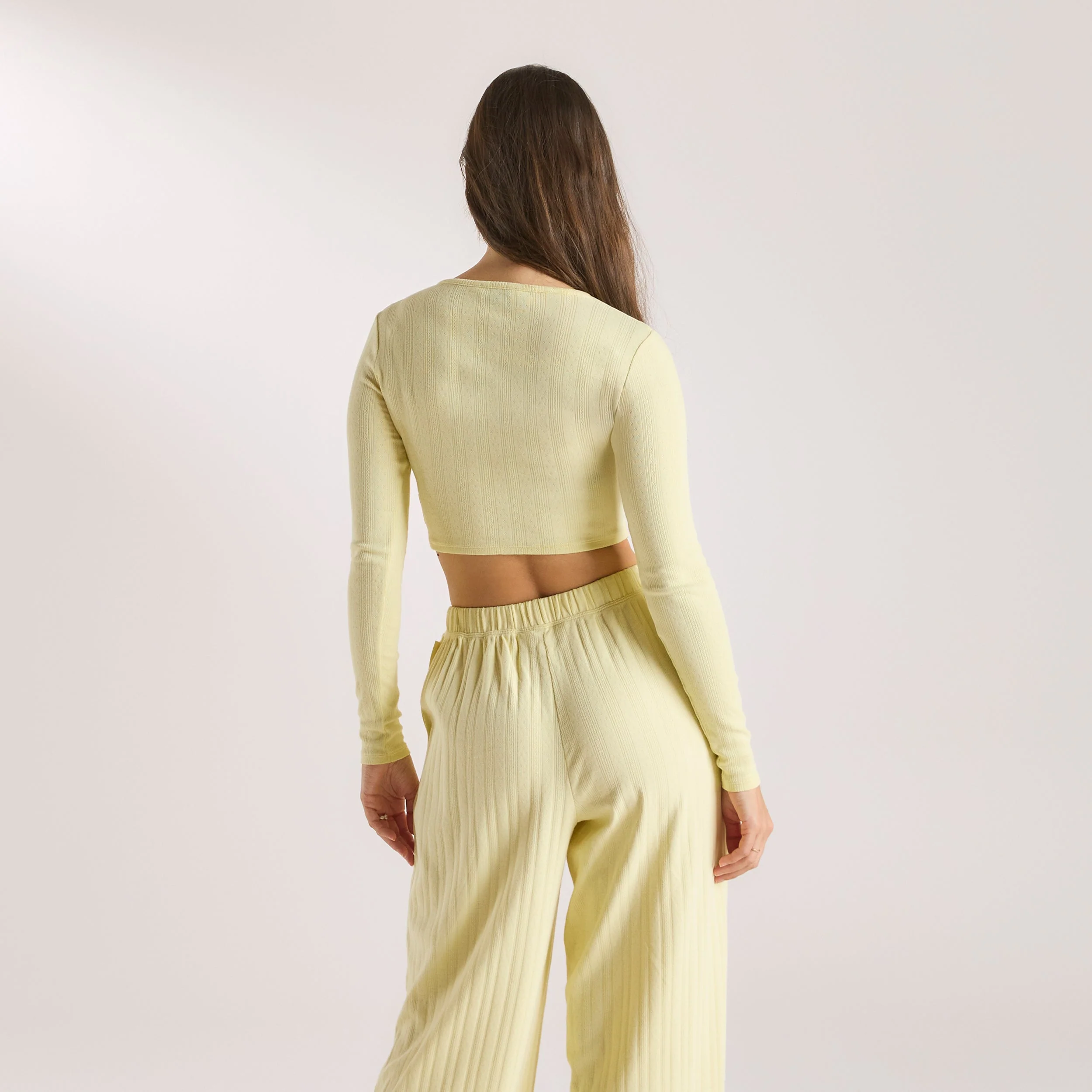 Pointelle Cardigan - Buttercup Yellow - Image 2