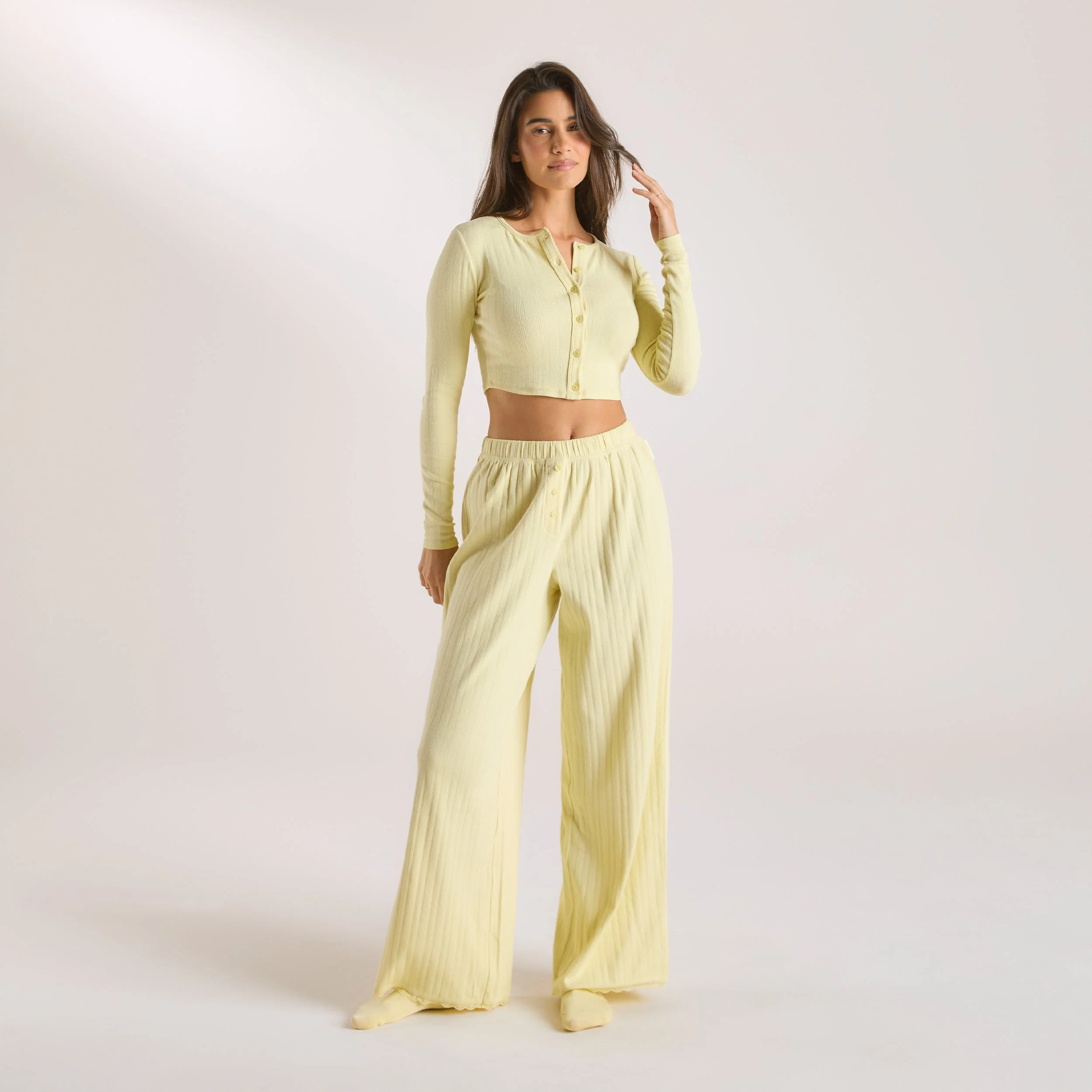Pointelle Cardigan - Buttercup Yellow - Image 3