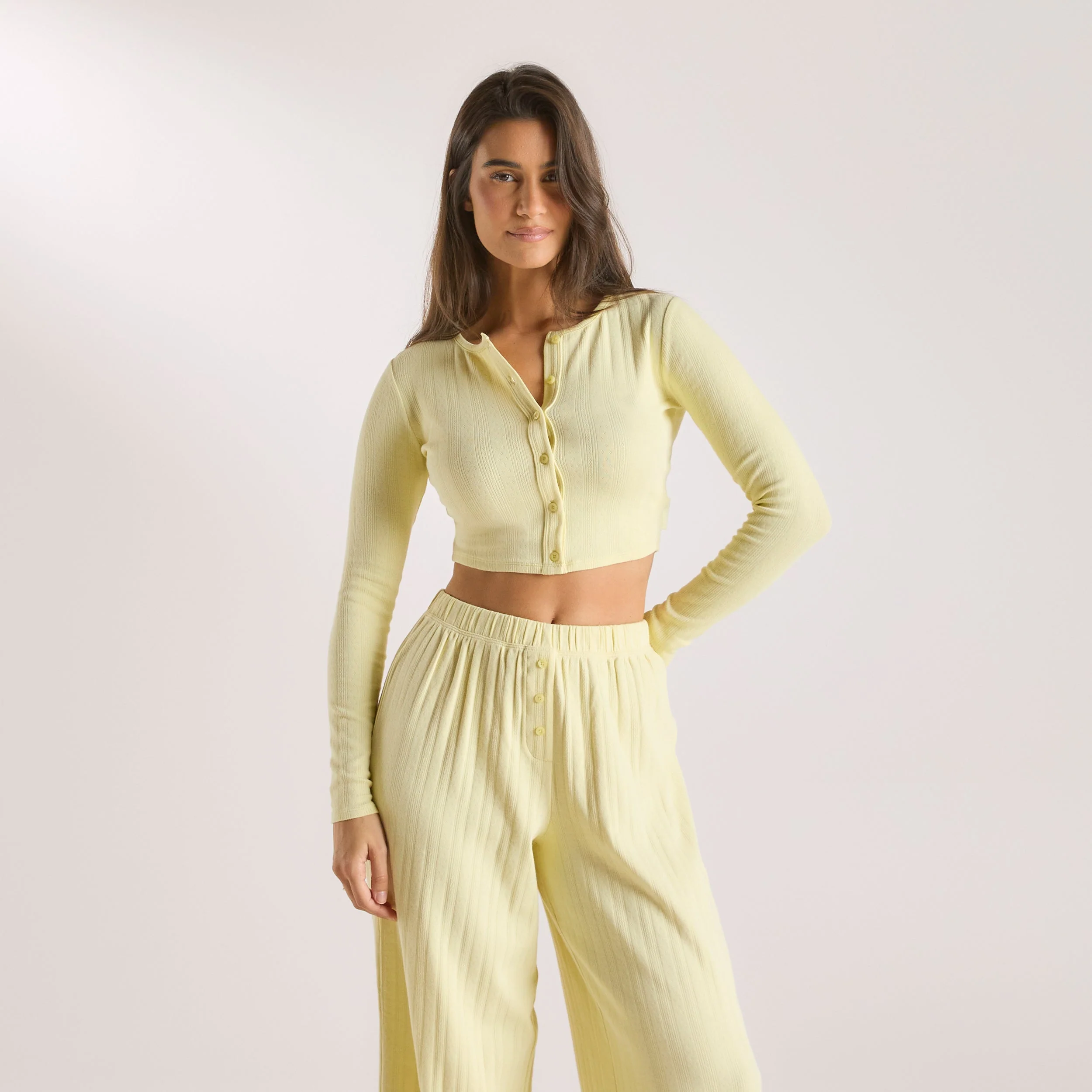 Pointelle Cardigan - Buttercup Yellow - Image 4