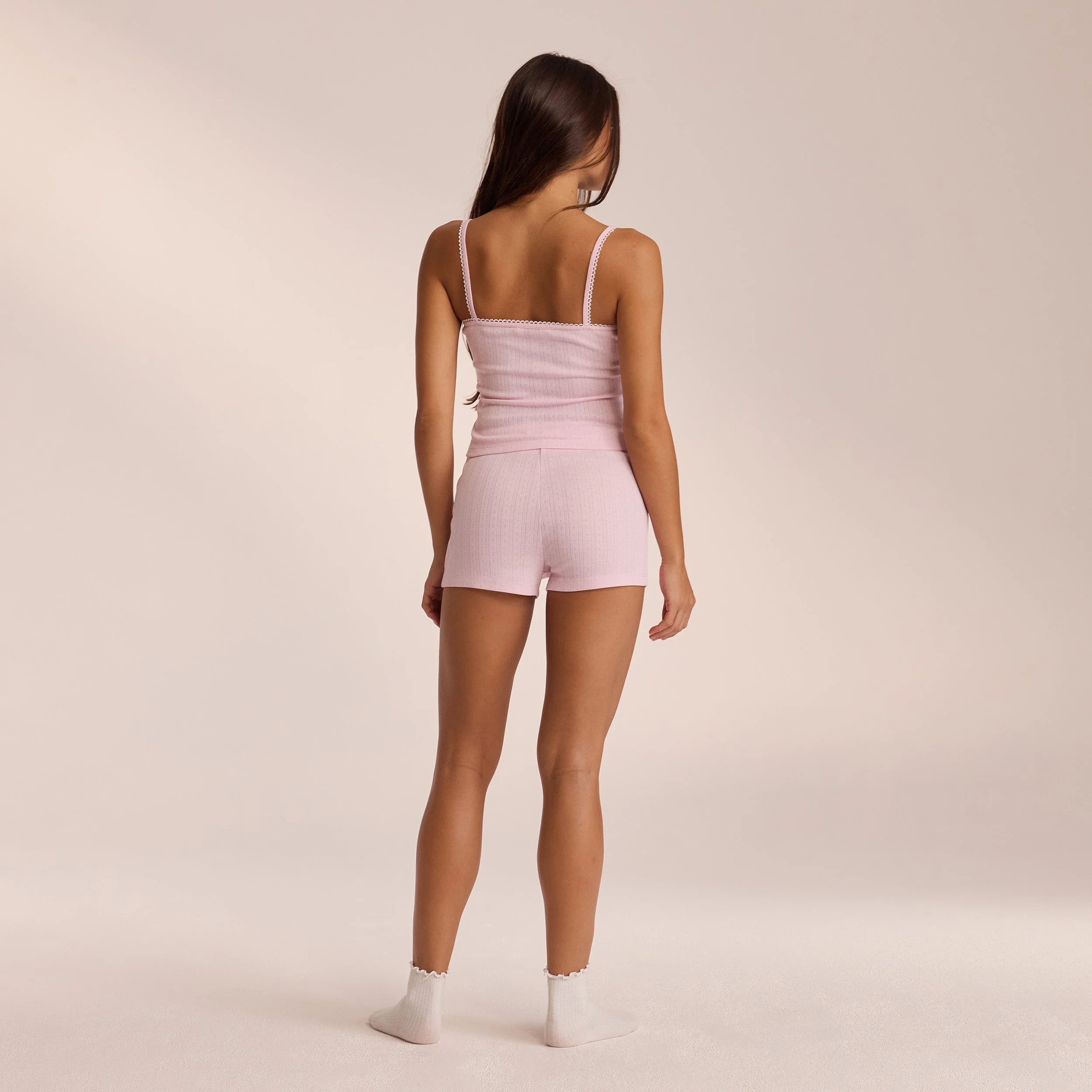 Pointelle Pajama Shorts - Pink - Image 6