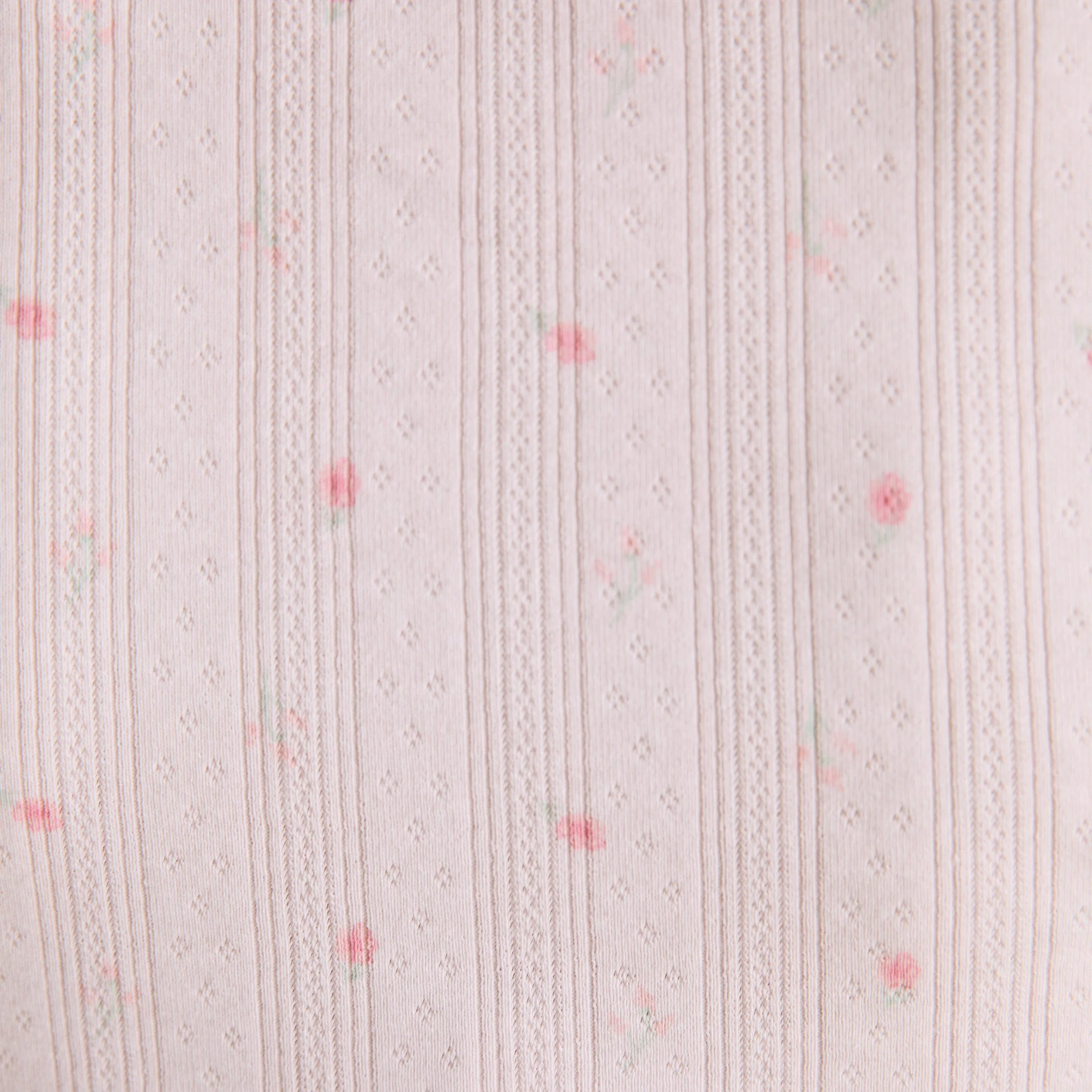 Pointelle Pajama Top - Pink Floral - Image 5