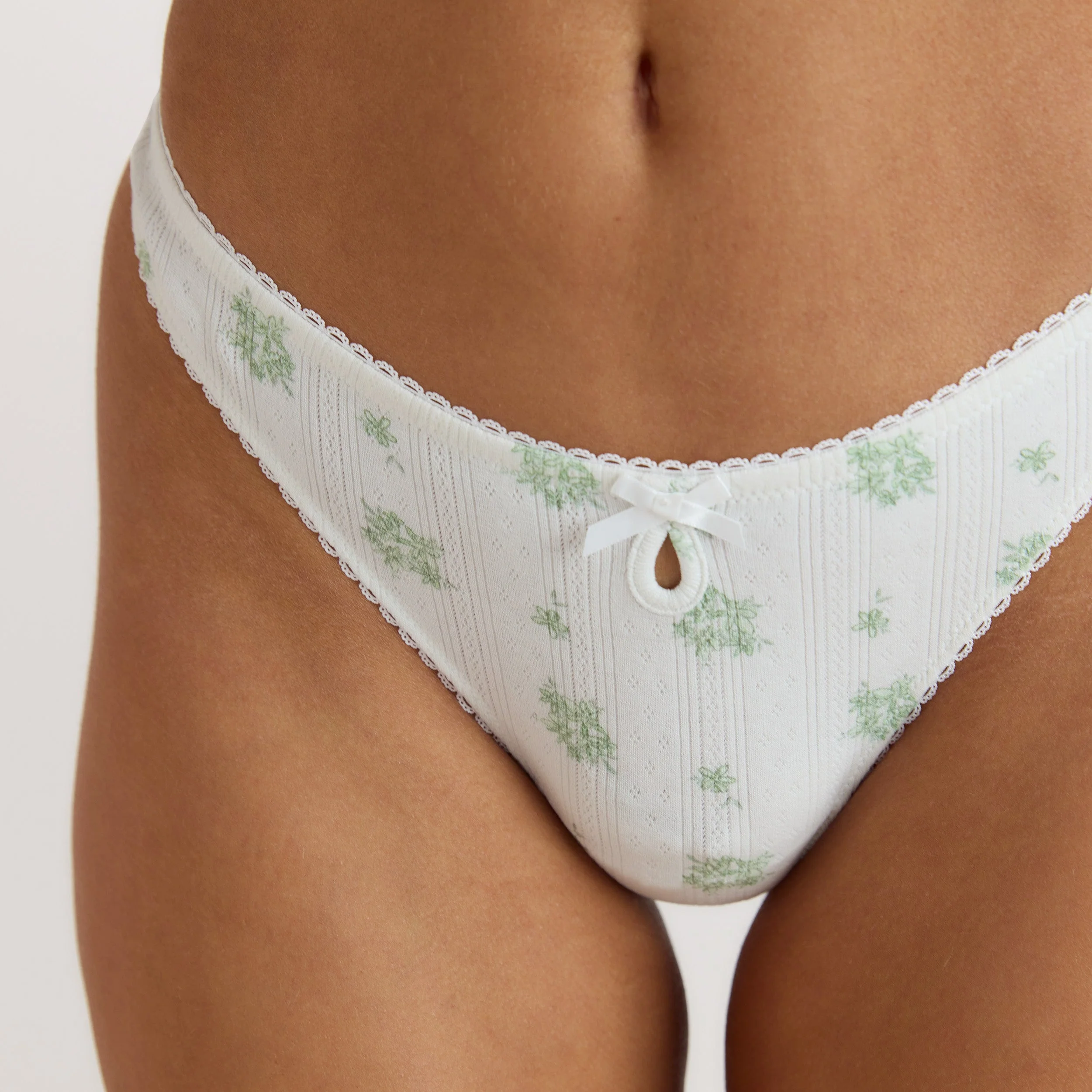 Pointelle Thongs (3-Pack) - Neutral Print - Image 7