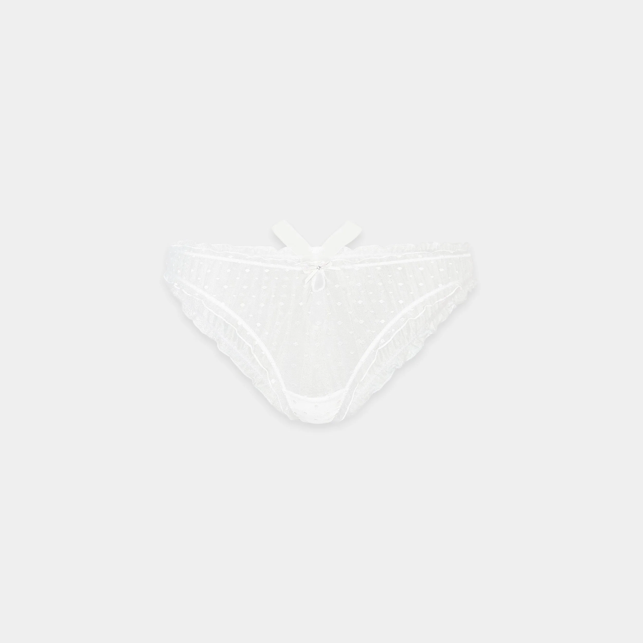 Polka Dot Brazilian Briefs - White - Image 6