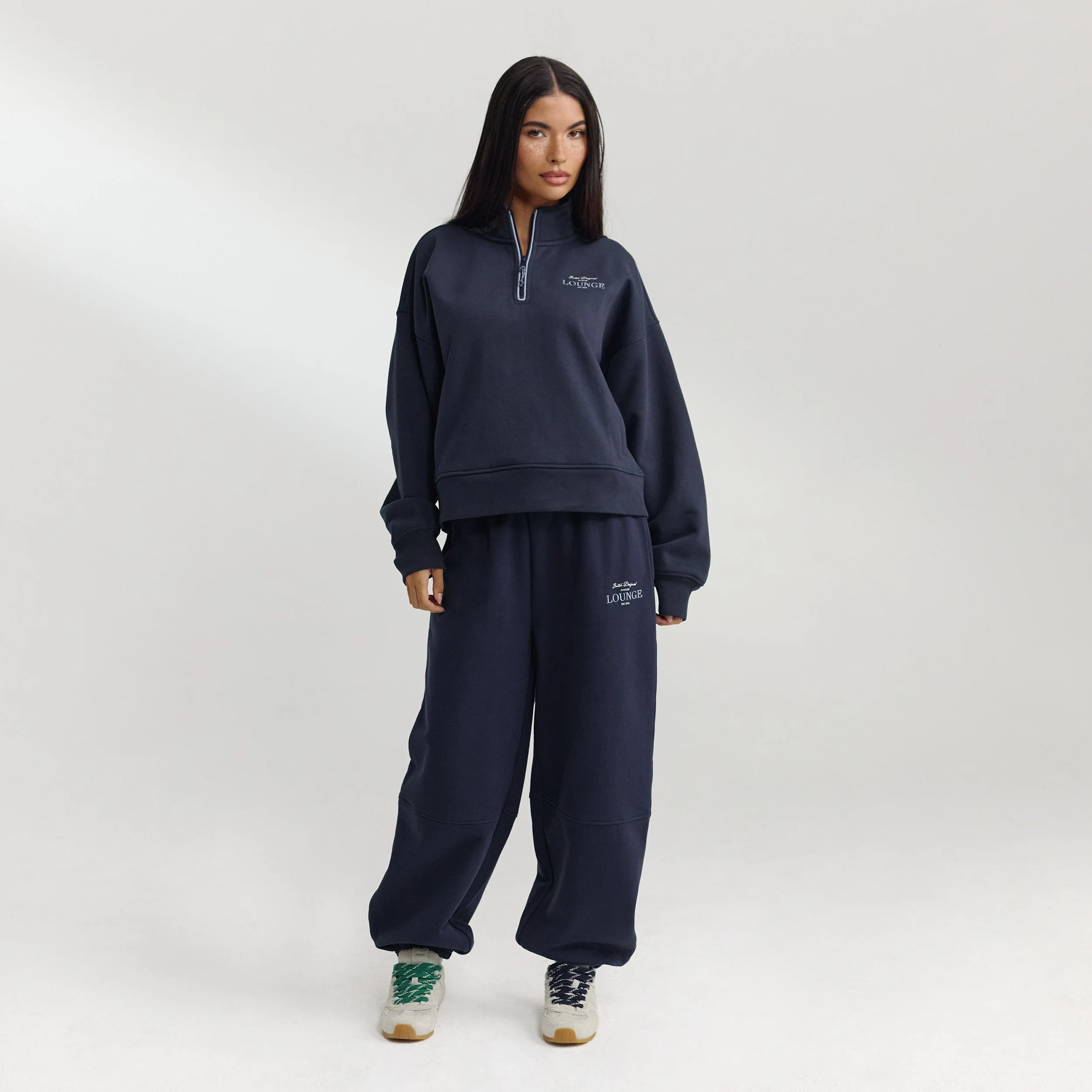 Quarter-Zip Sweater - Dark Blue - Image 4