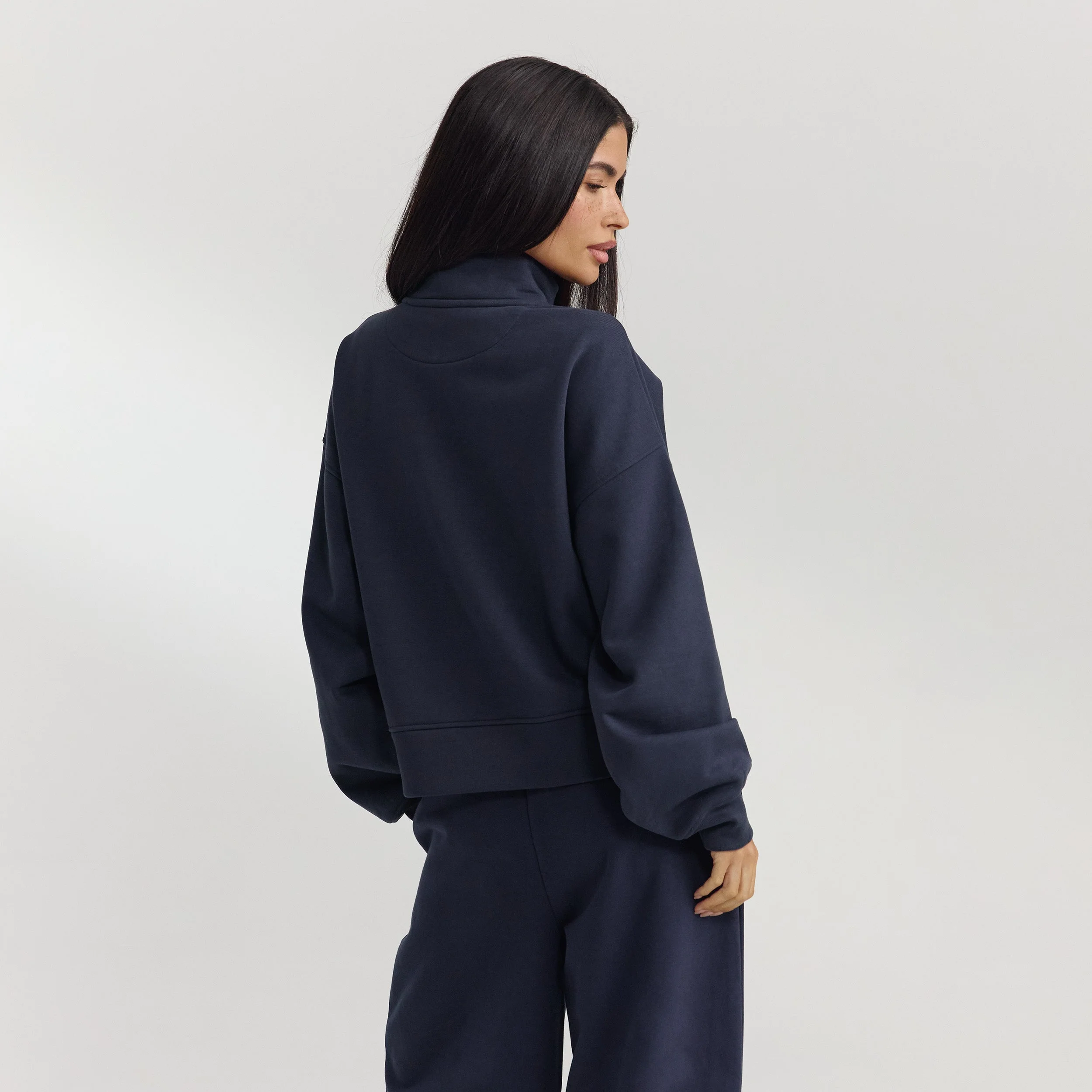 Quarter-Zip Sweater - Dark Blue - Image 5