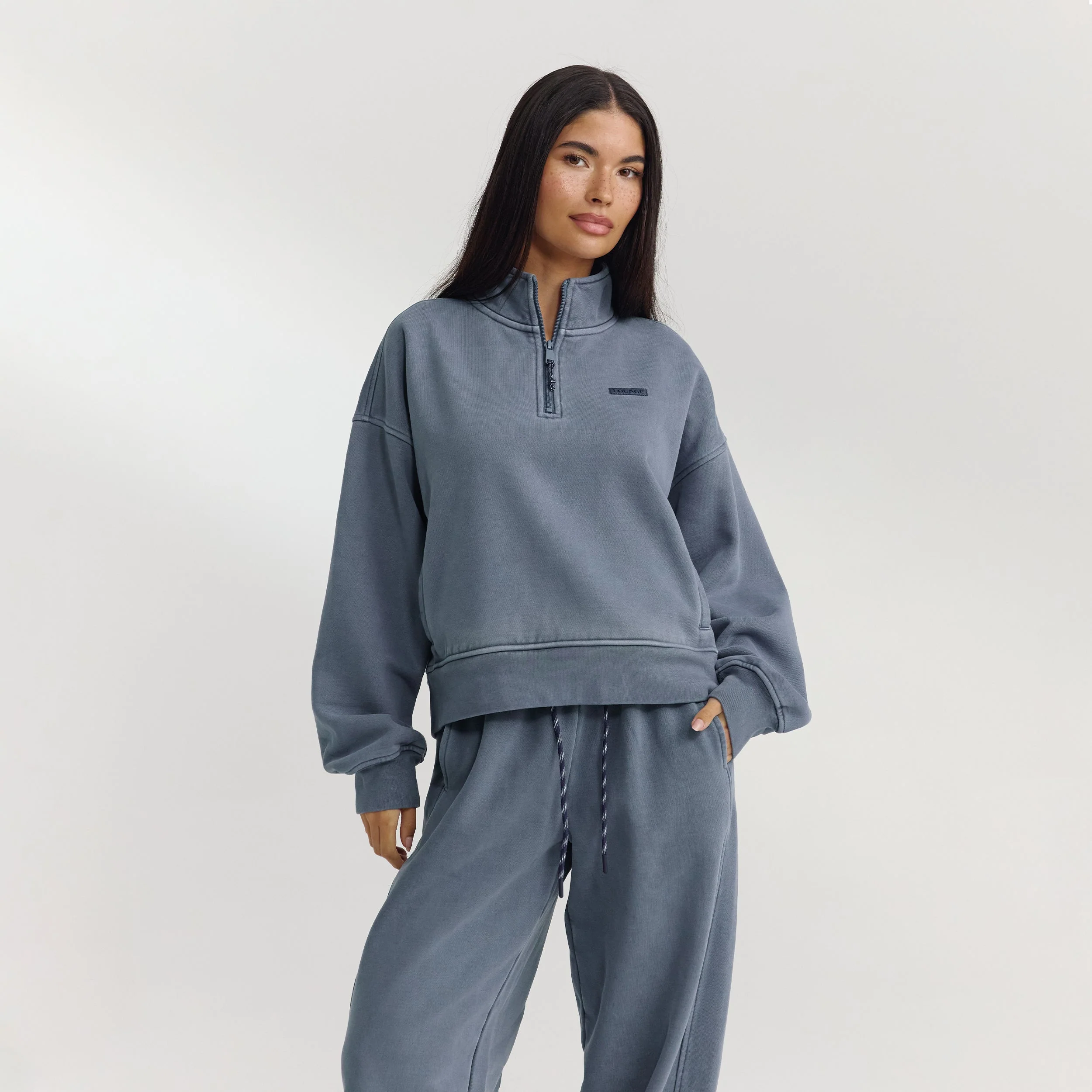 Quarter-Zip Sweater - Washed Blue - Image 4