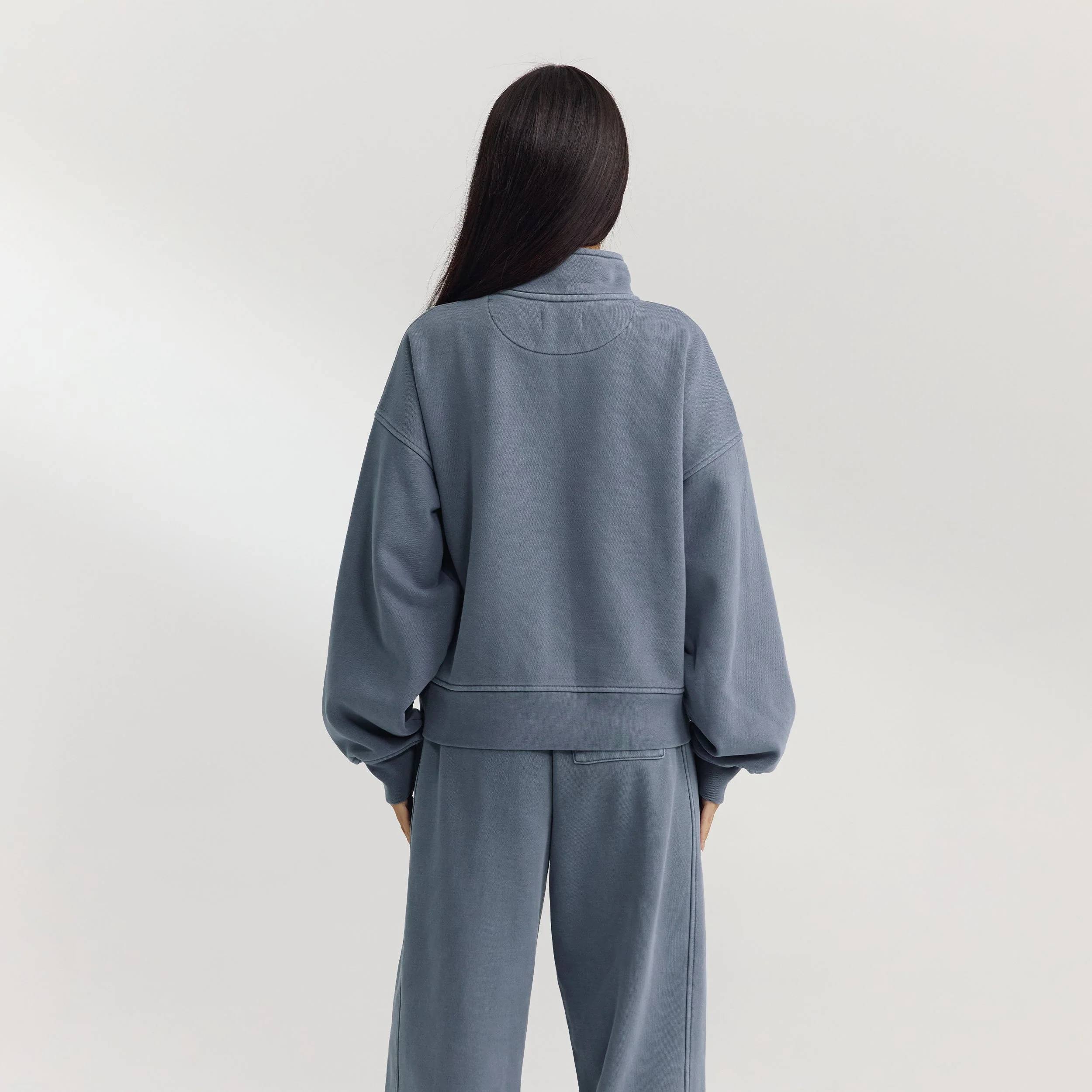 Quarter-Zip Sweater - Washed Blue - Image 5