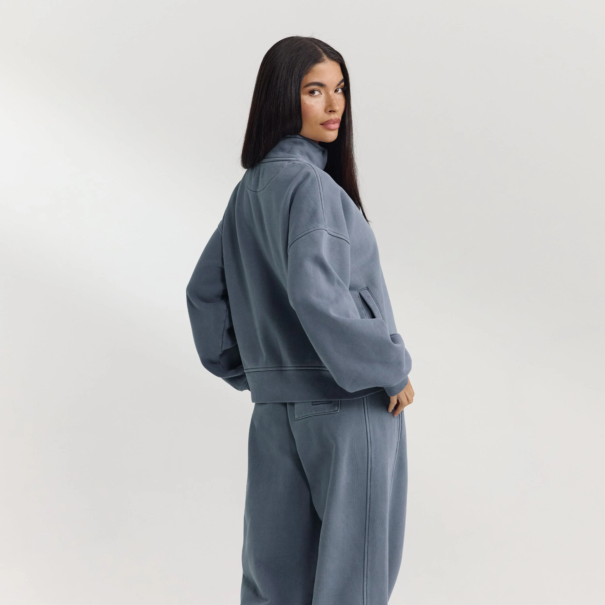 Quarter-Zip Sweater - Washed Blue - Image 6