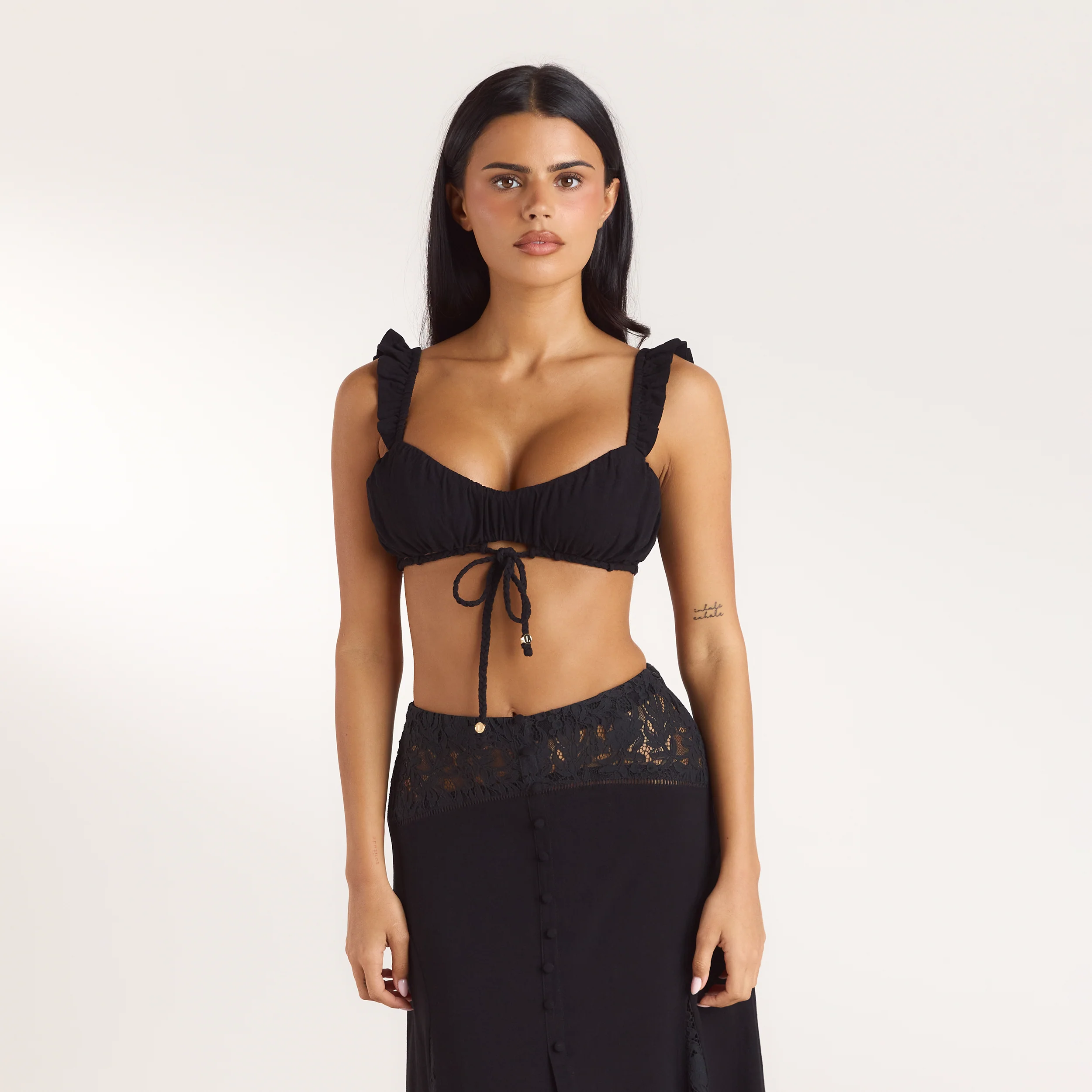 Ruched Bralette - Black - Image 3