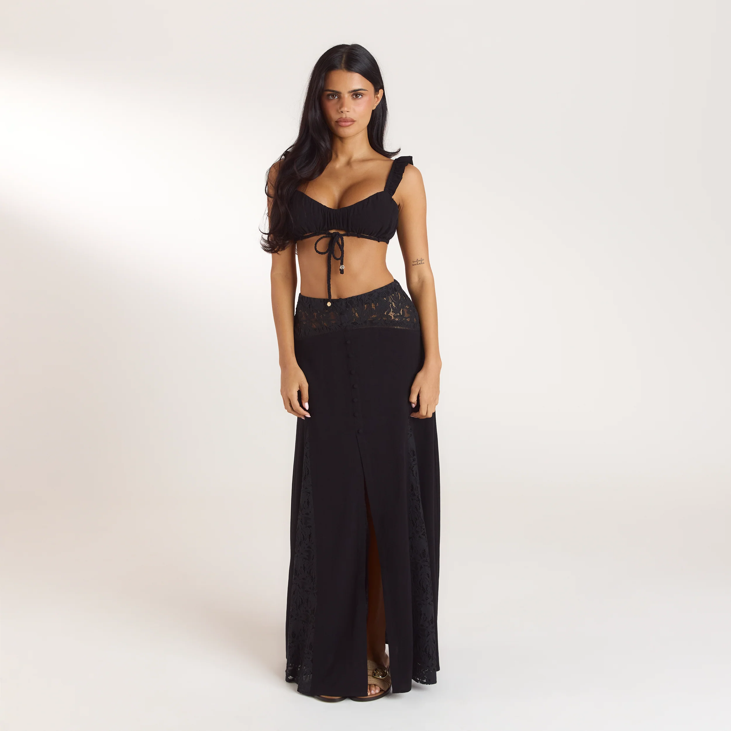 Ruched Bralette - Black - Image 5